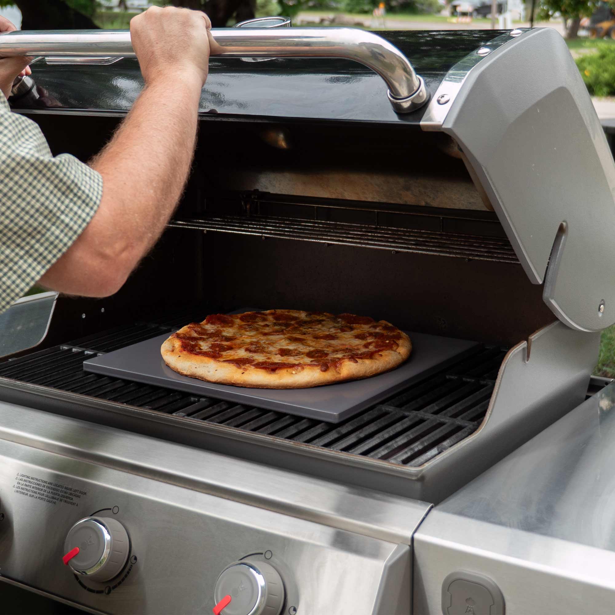 Glazed Rectangular Pizza Stone, 14x16-Inch, Grey - Image 5