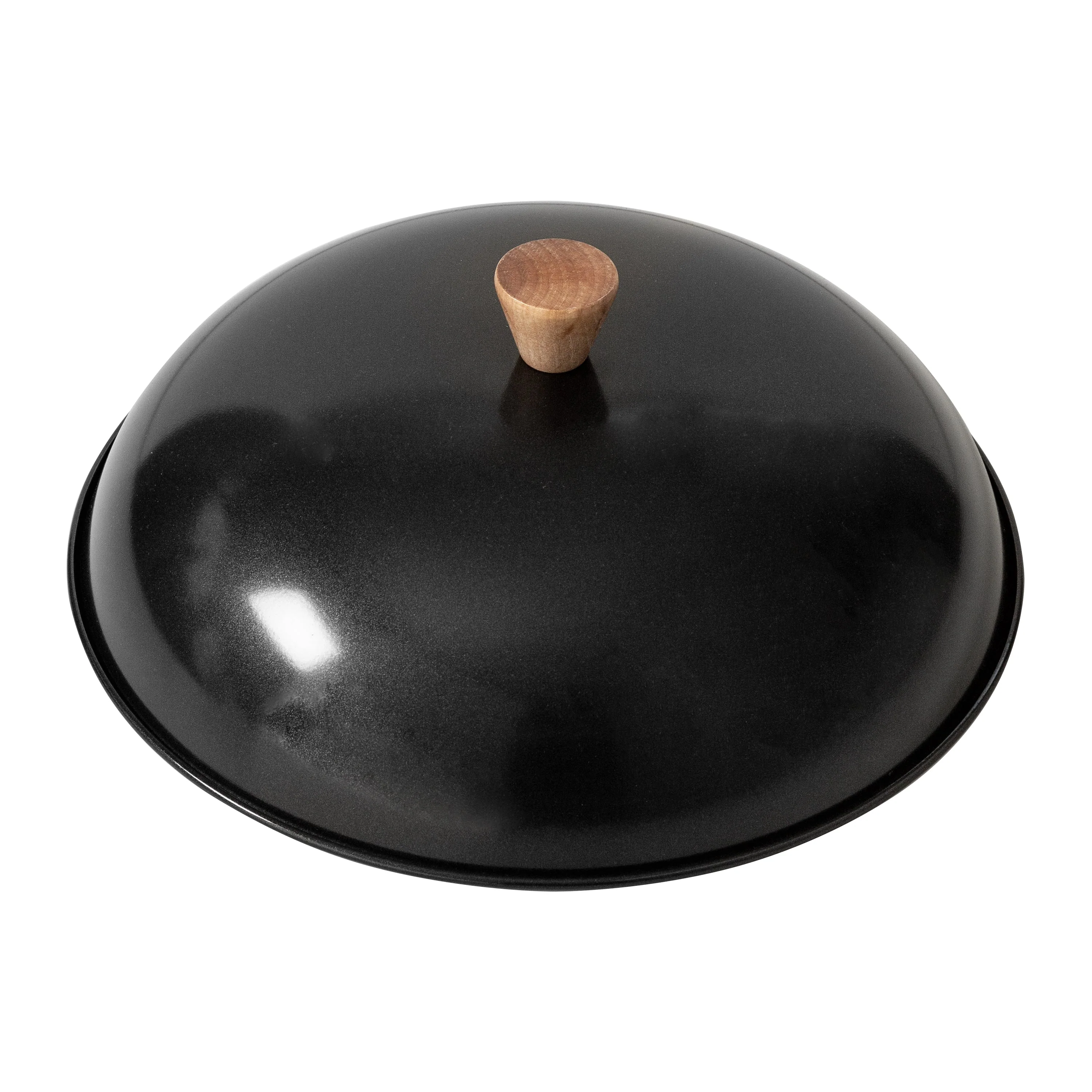 Classic Series 14-Inch Uncoated Carbon Steel Flat Bottom Wok Set with Lid and Birch Handles, 4 Pieces - Image 6