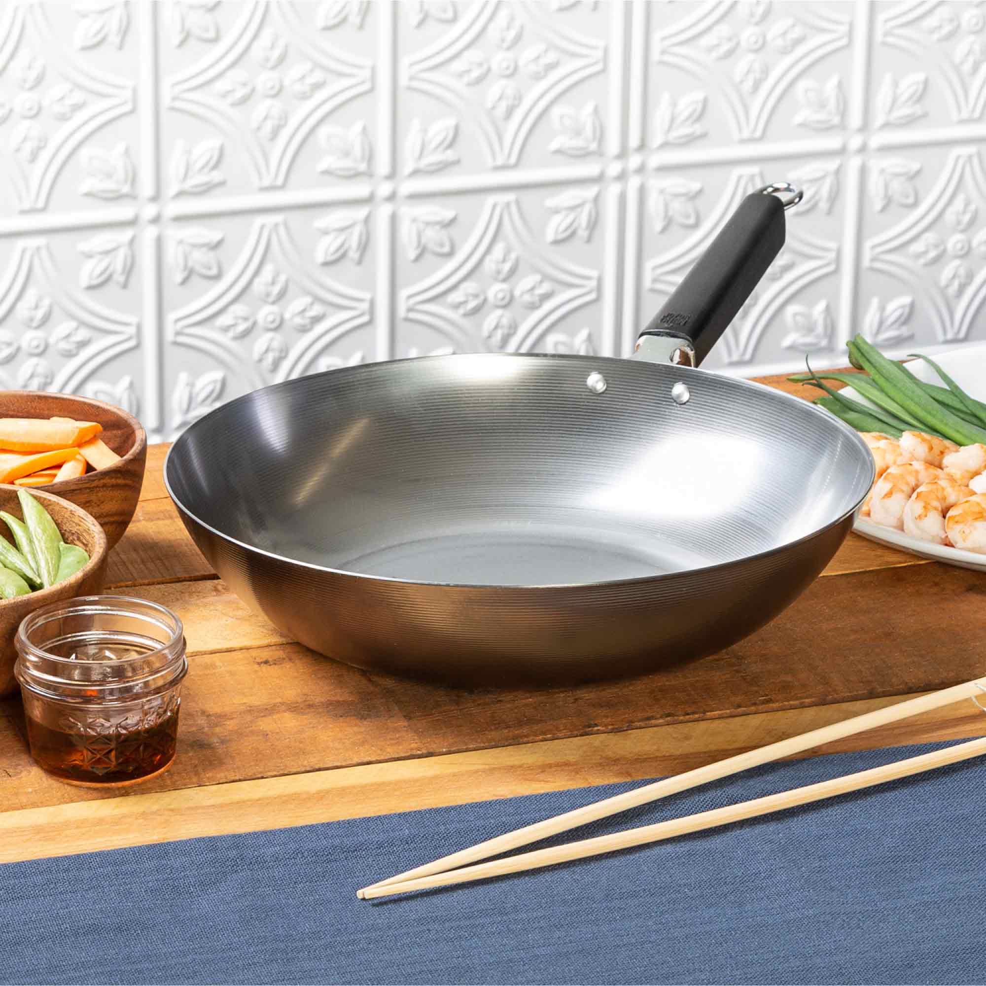 Professional Series 12-Inch Carbon Steel Stir Fry Pan with Phenolic Handle - Image 5