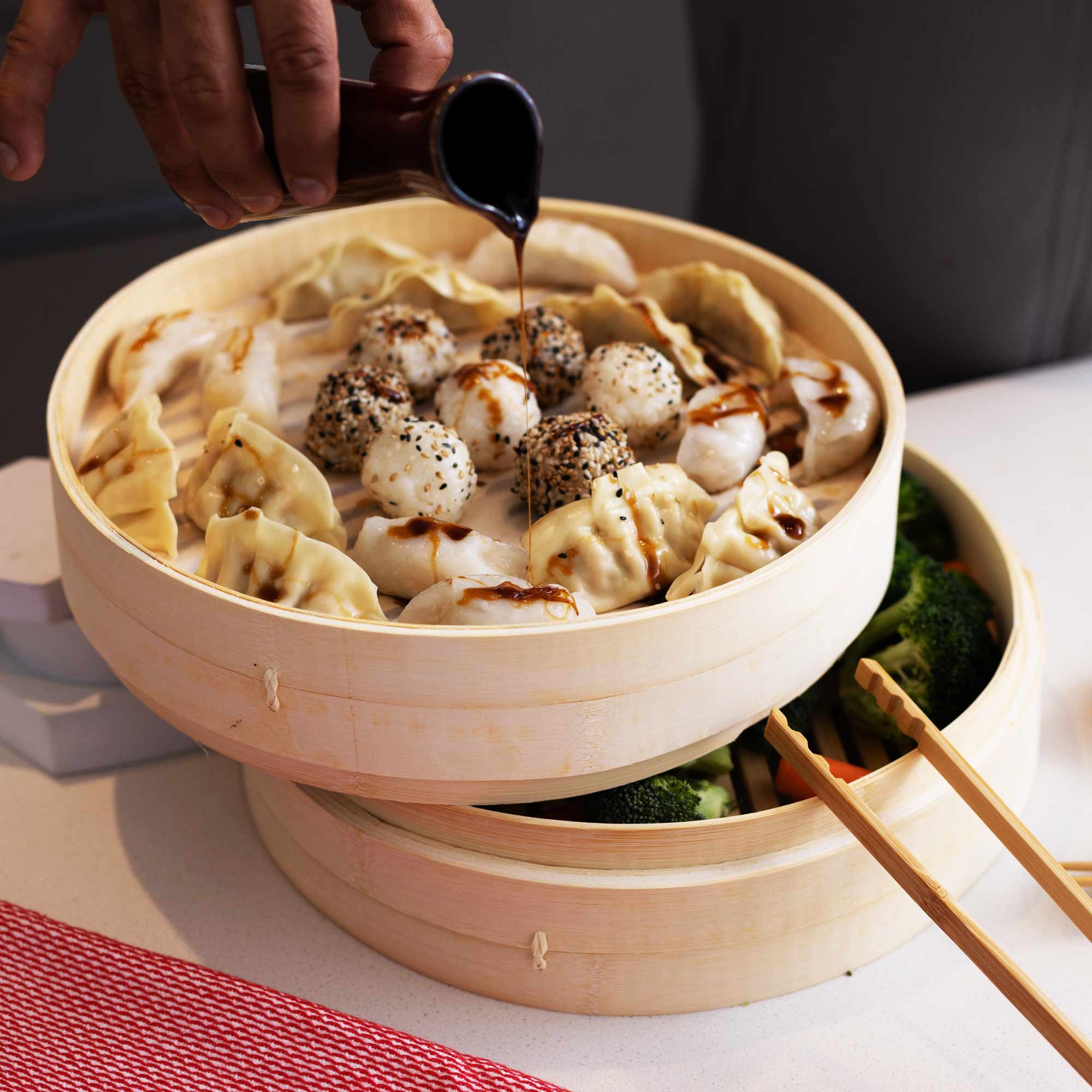 2-Tier Bamboo Steamer Baskets, 12-Inch - Image 4