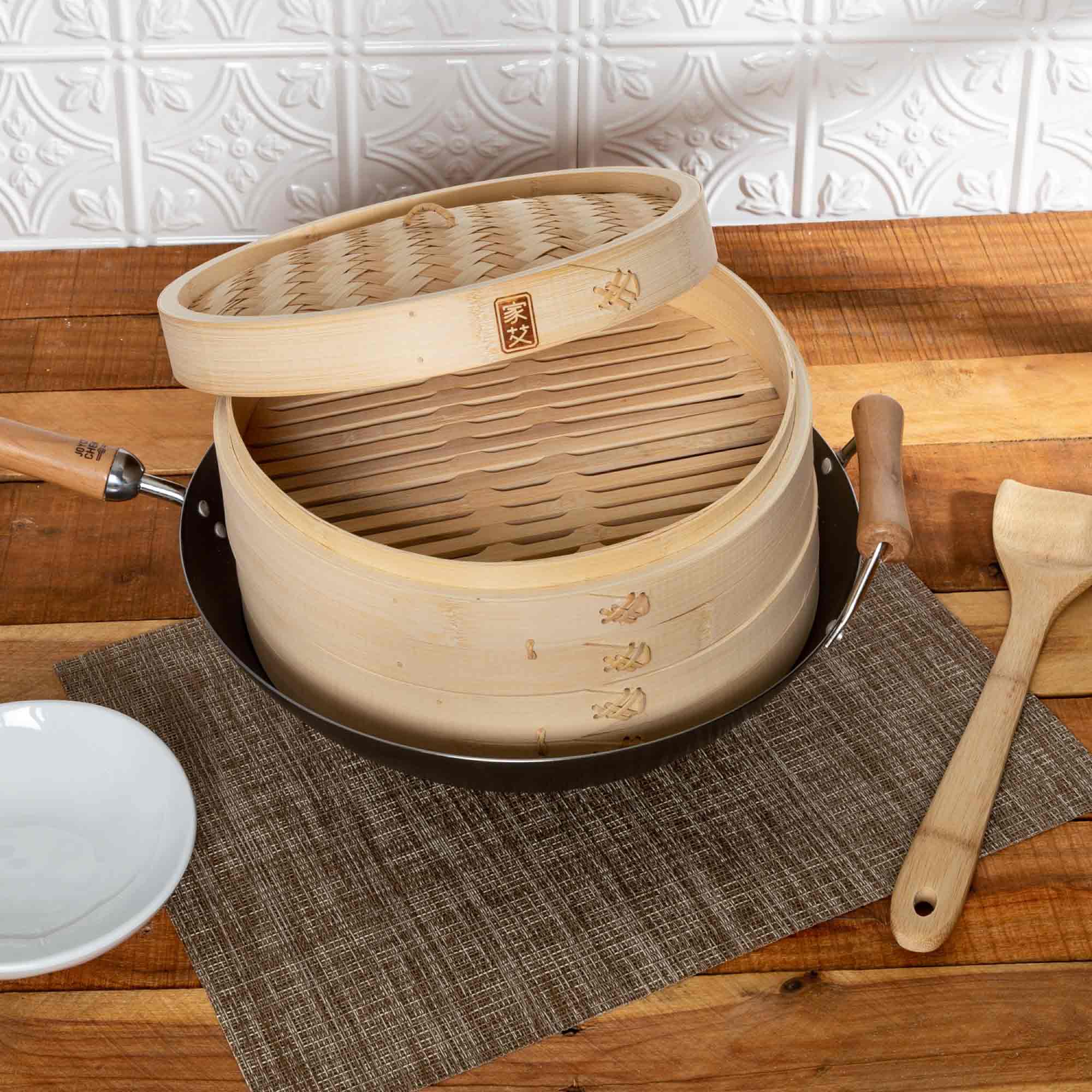 2-Tier Bamboo Steamer Baskets, 12-Inch - Image 5