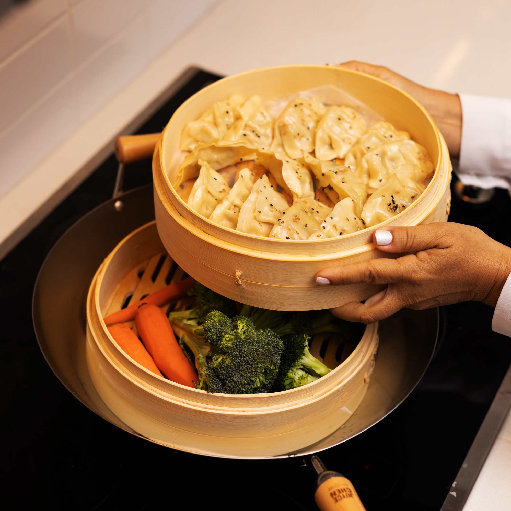 2-Tier Bamboo Steamer Baskets, 10-Inch - Image 5