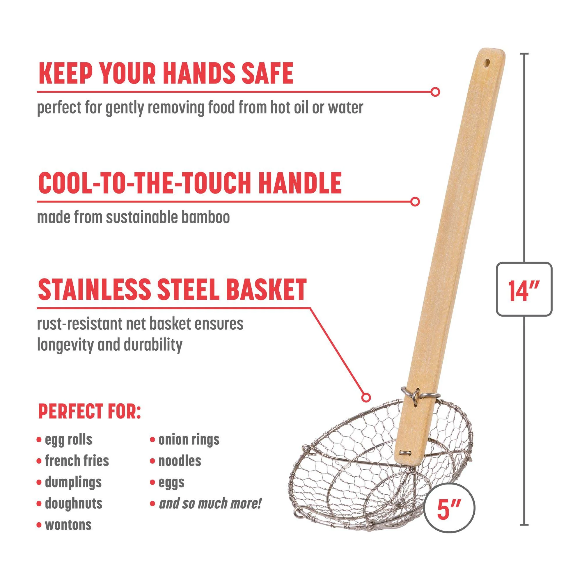 Stainless Steel Spider Strainer, 5-Inch - Image 2