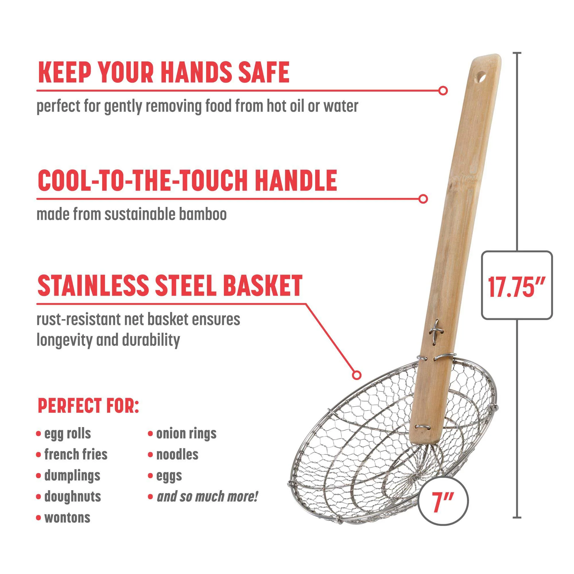 Stainless Steel Spider Strainer, 7-Inch - Image 2