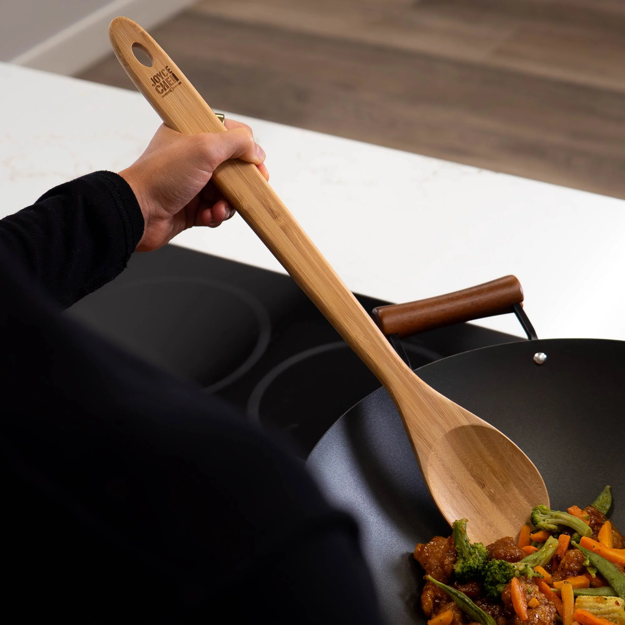 Burnished Bamboo Mixing Spoon, 18-Inch - Image 3