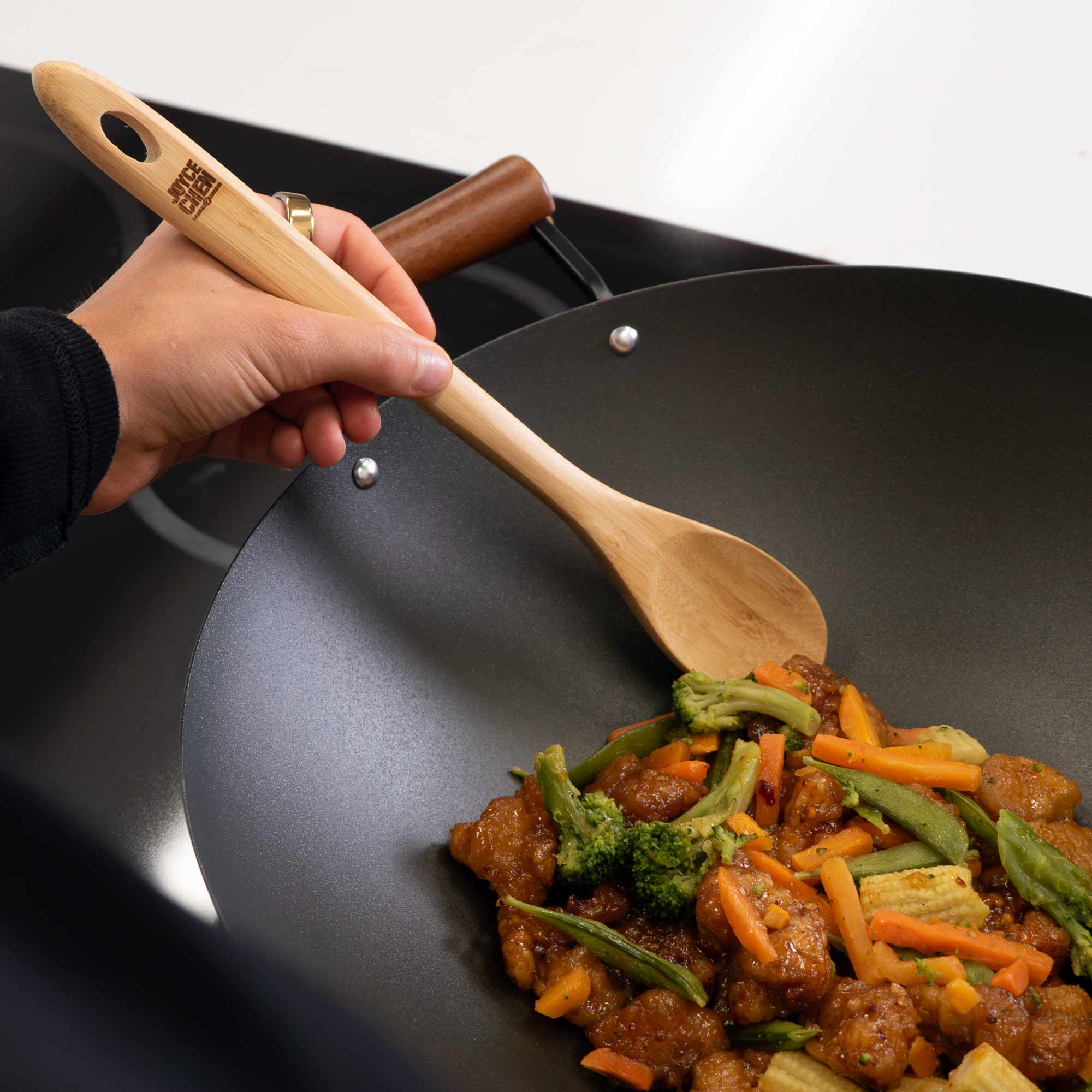 Burnished Bamboo Mixing Spoon, 12-Inch - Image 3