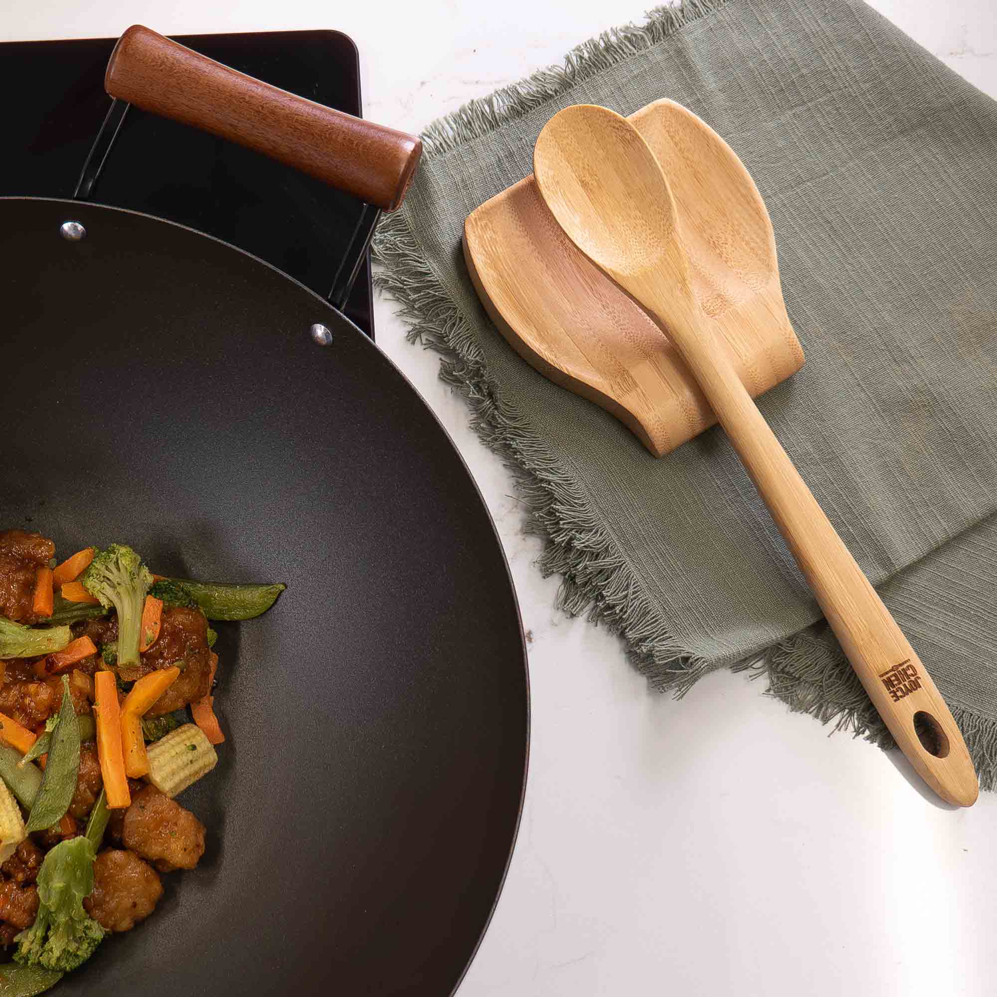 Burnished Bamboo Mixing Spoon, 12-Inch - Image 4