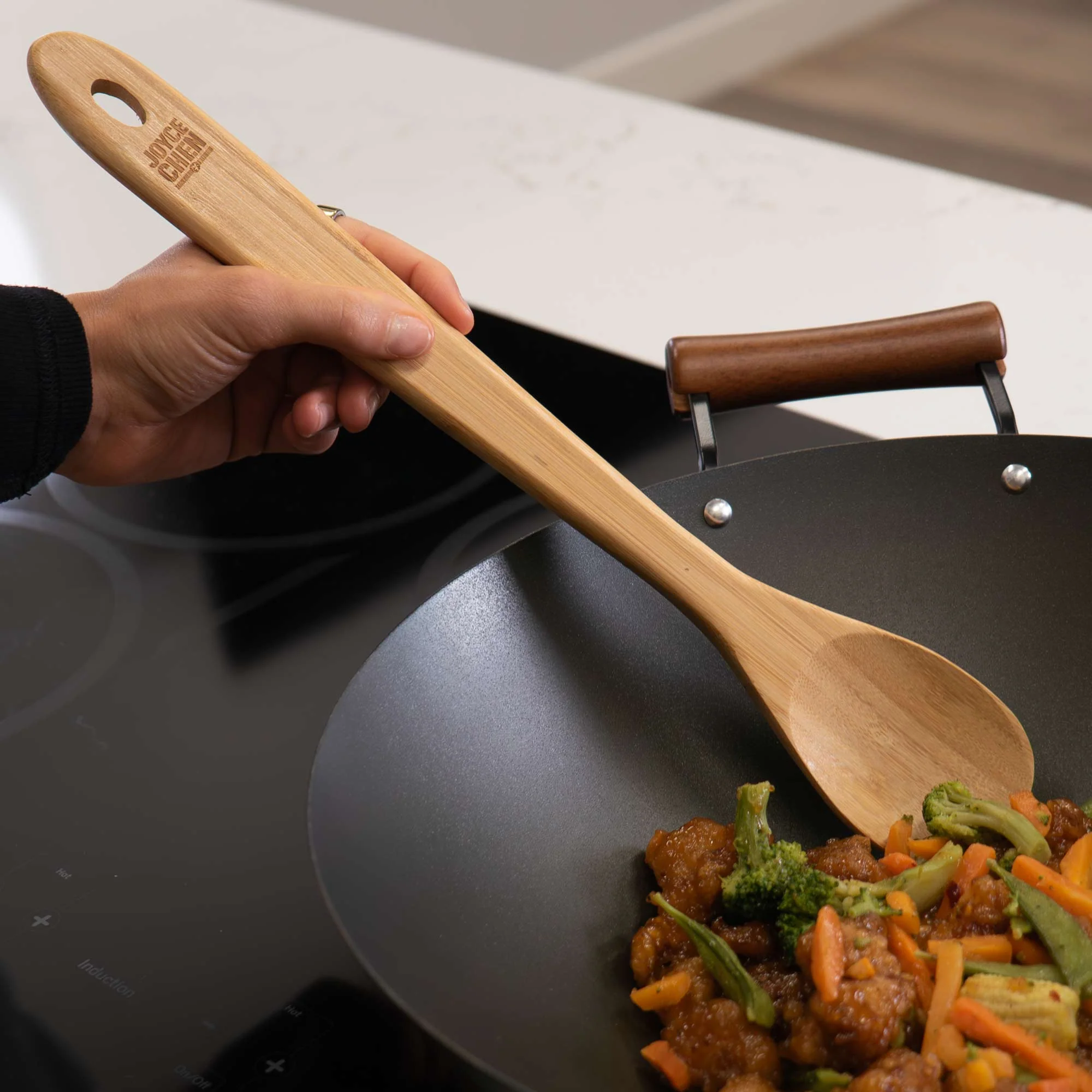 Burnished Bamboo Mixing Spoon, 15-Inch - Image 3