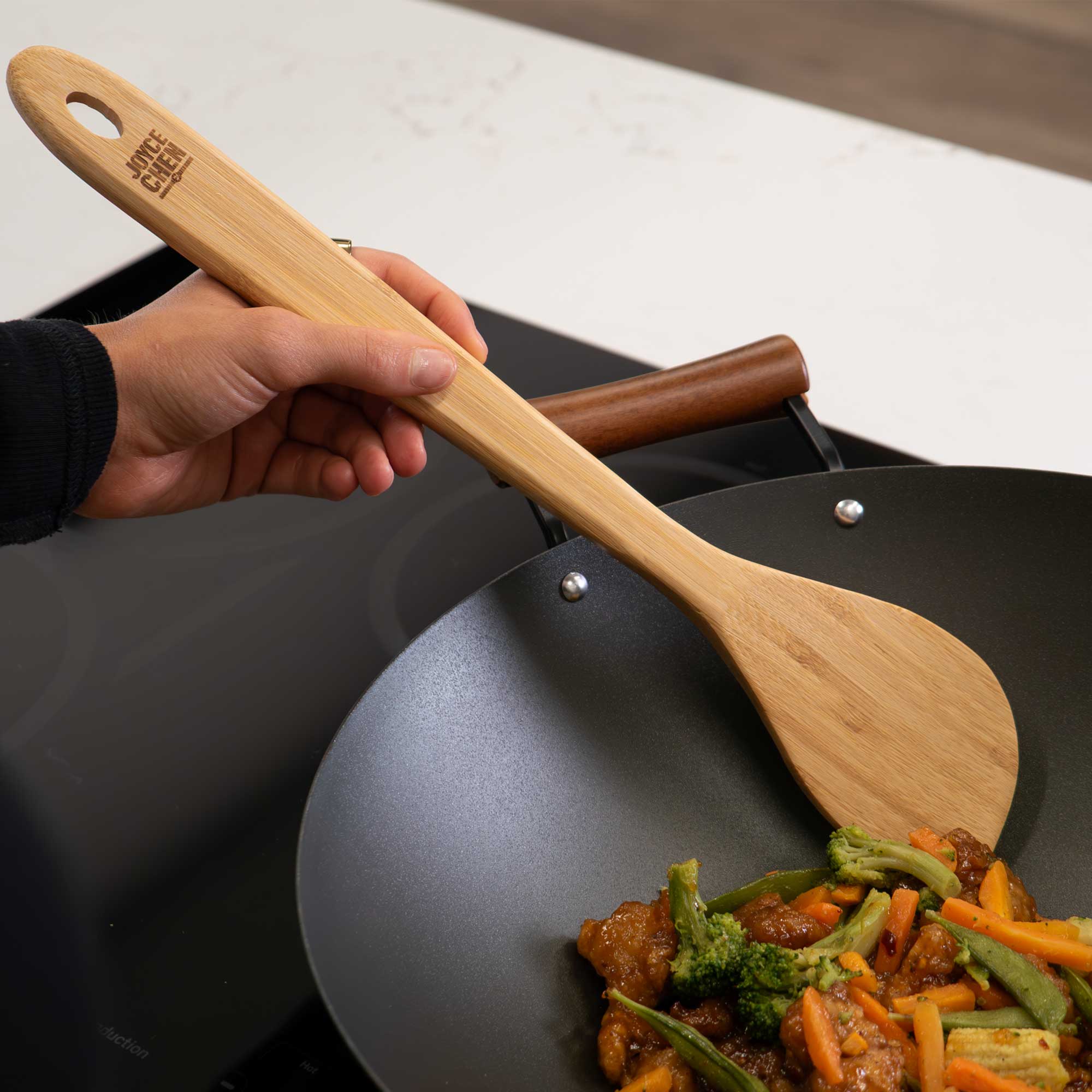 Burnished Bamboo Wok Spatula, 15-Inch - Image 3