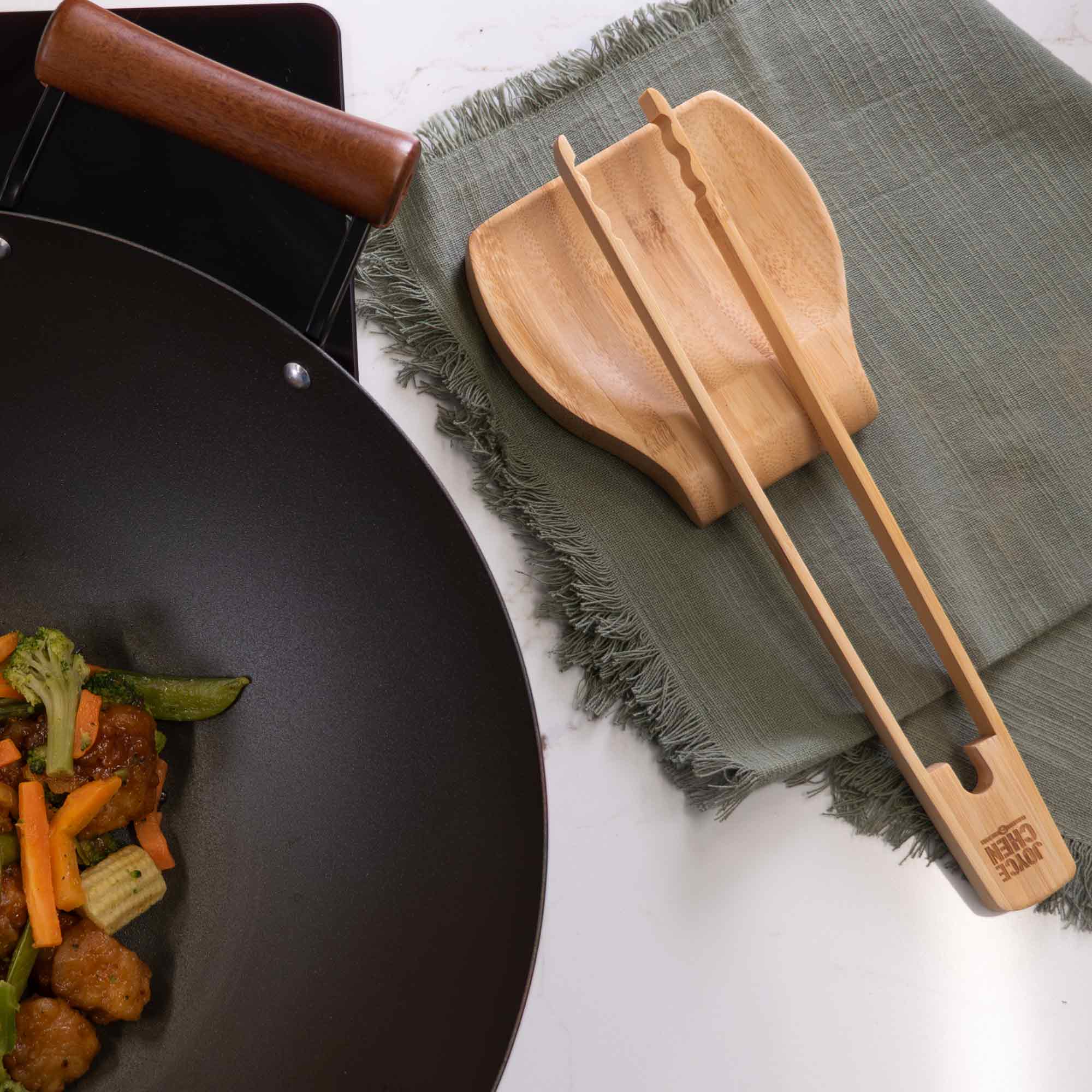 Burnished Bamboo Tongs with Serrated Teeth, 11-Inch - Image 4