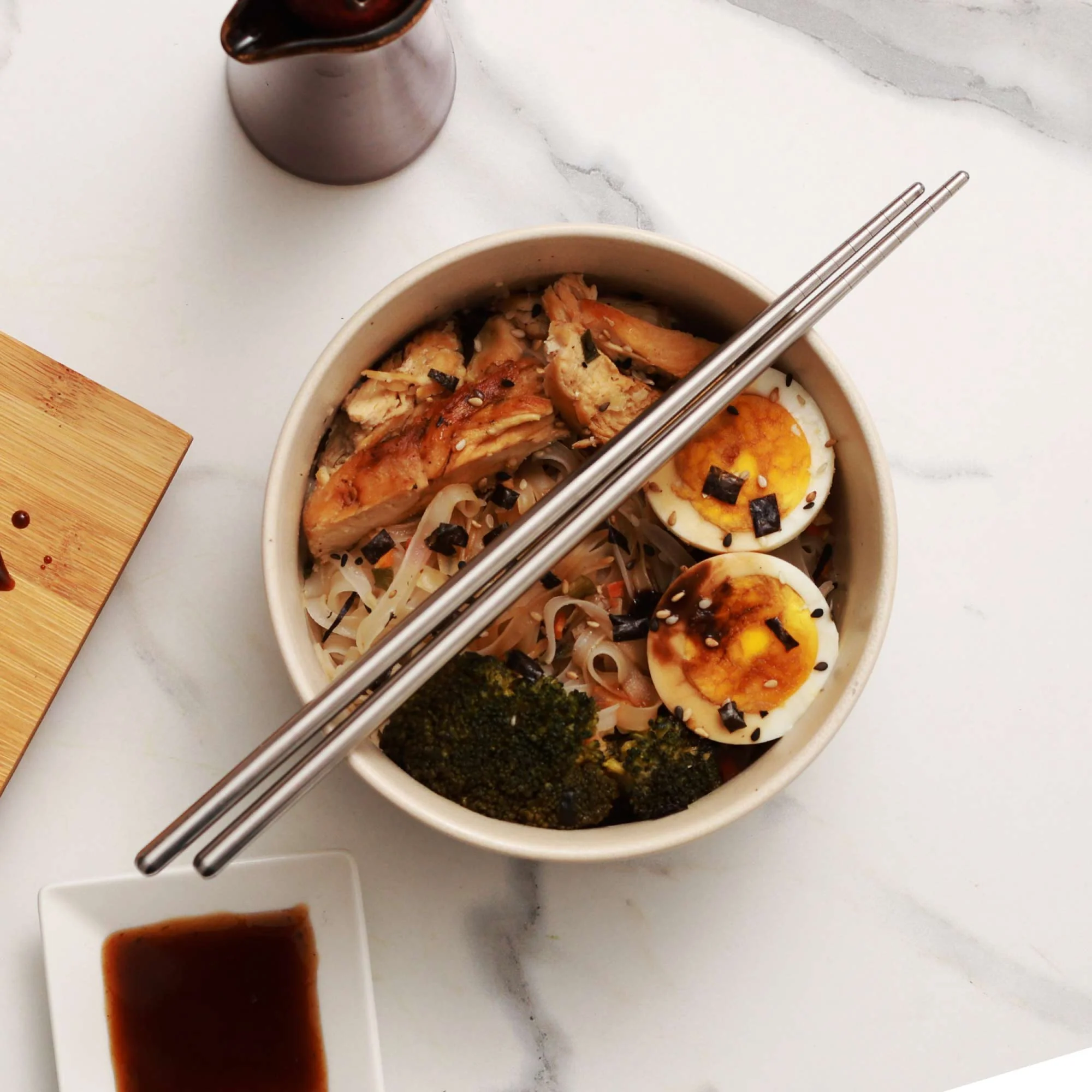 Reusable Stainless Steel Metal Chopsticks Set, 5 Pair Set - Image 6
