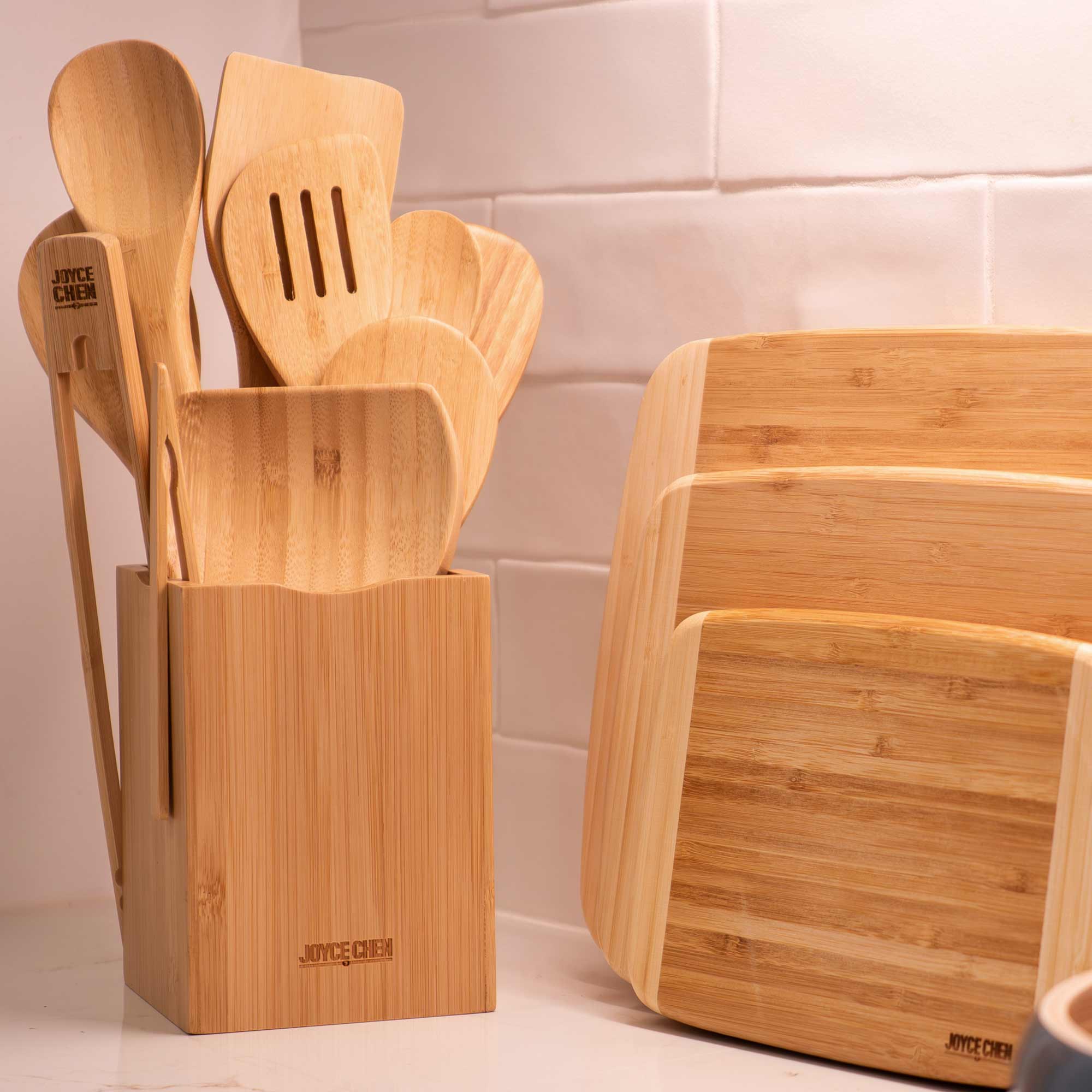 11 Piece Burnished Bamboo Utensil Set - Image 4