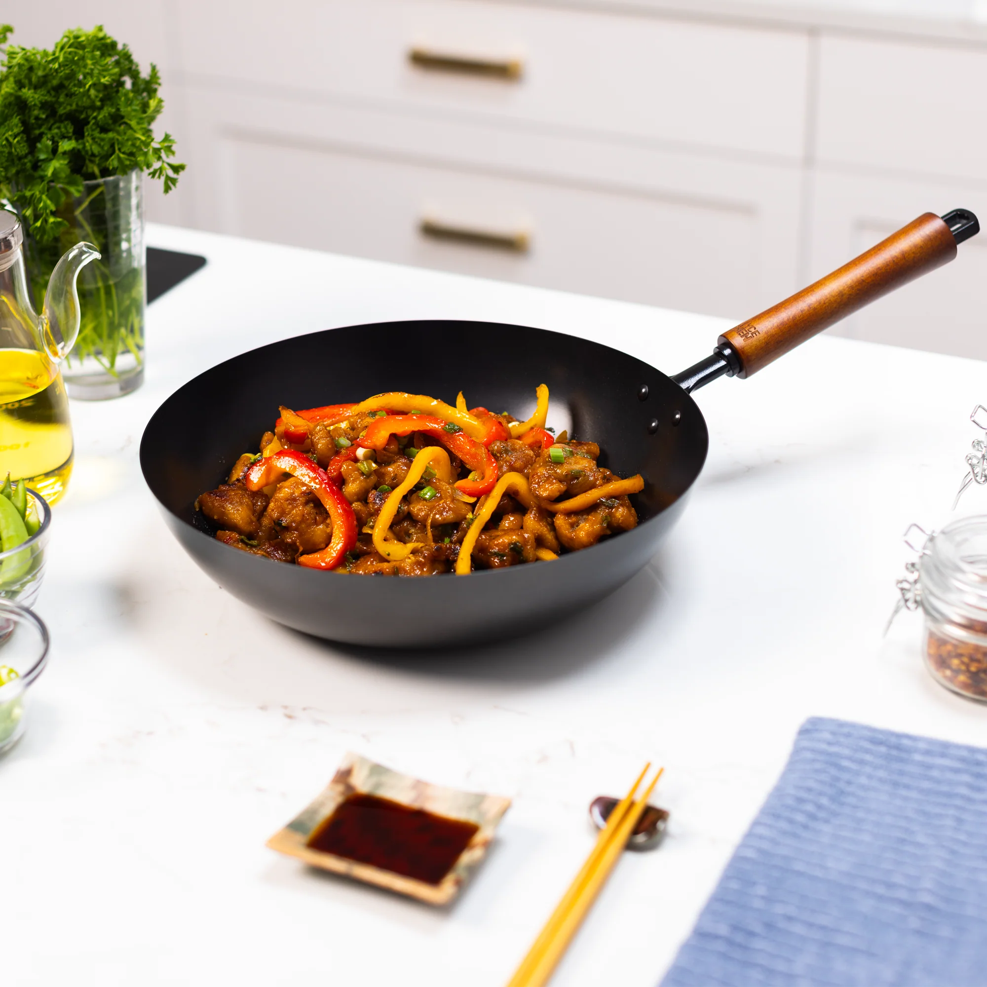 Classic Series 12-Inch Carbon Steel Ceramic Nonstick Stir Fry Pan - Image 6