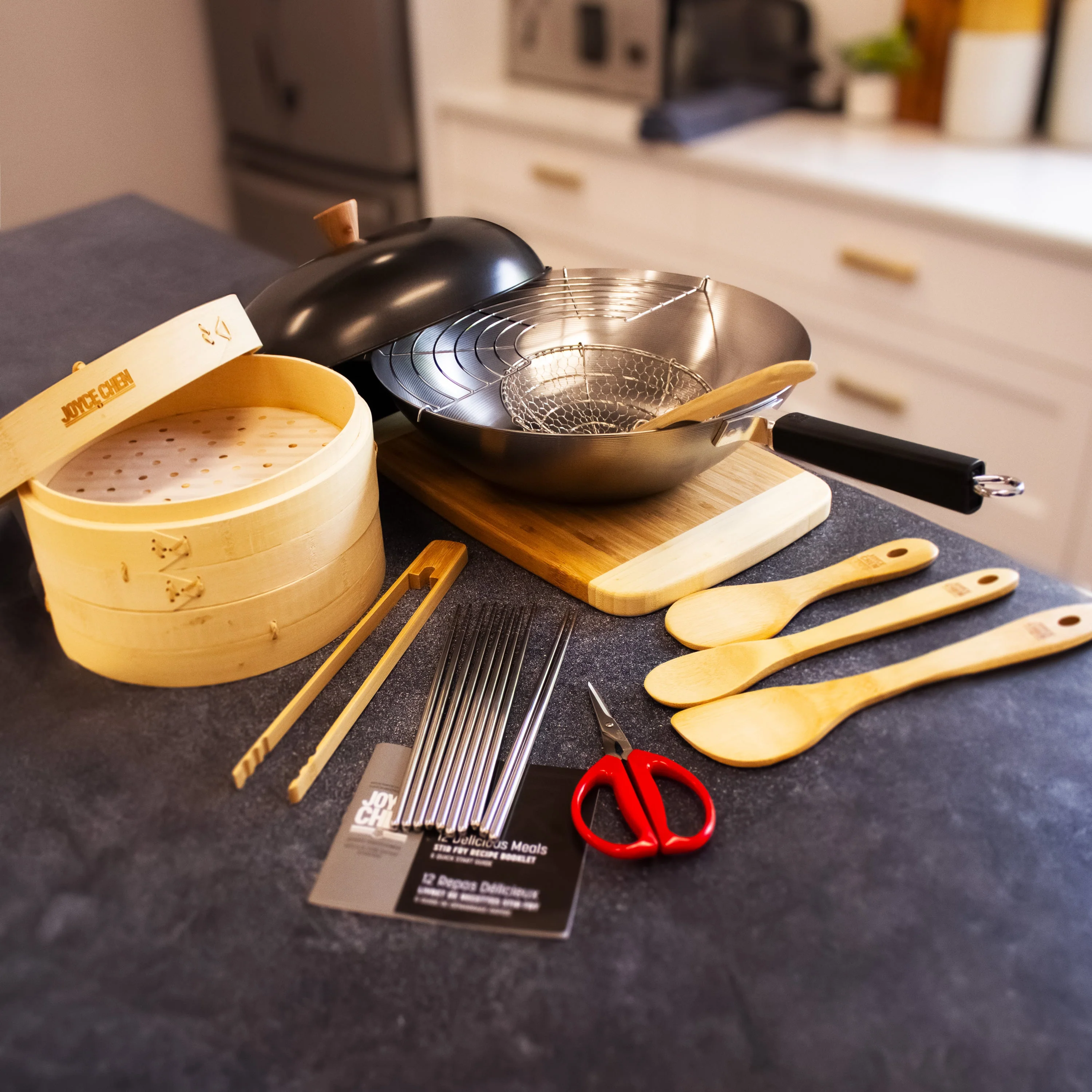 Professional Series Uncoated 14" Wok Bundle, 12 piece - Image 3