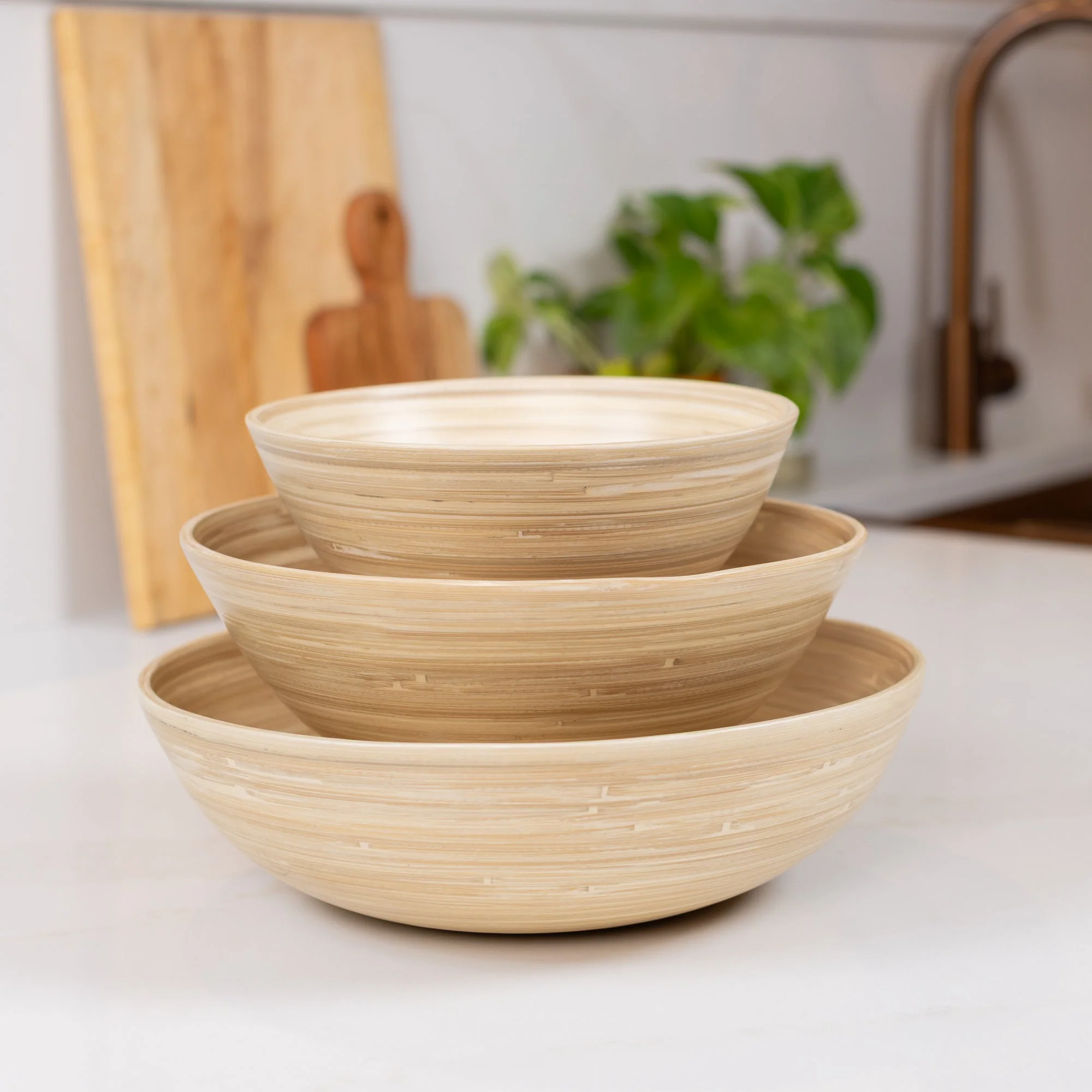 Lexa Bamboo 3-Piece Bowl Set, 12, 10, 8 Inch - Image 7