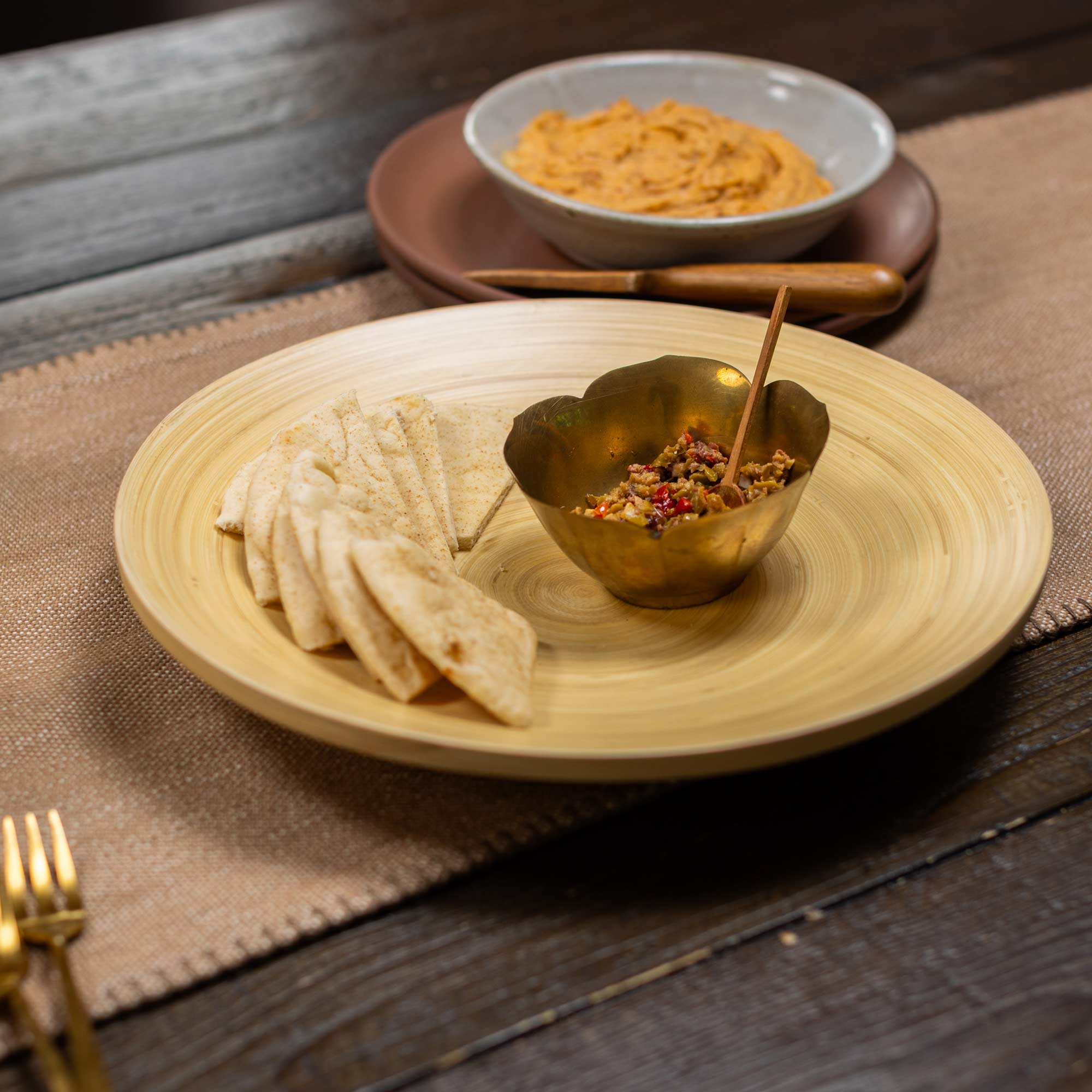Lexa Bamboo Footed Plate, 12 Inch - Image 4