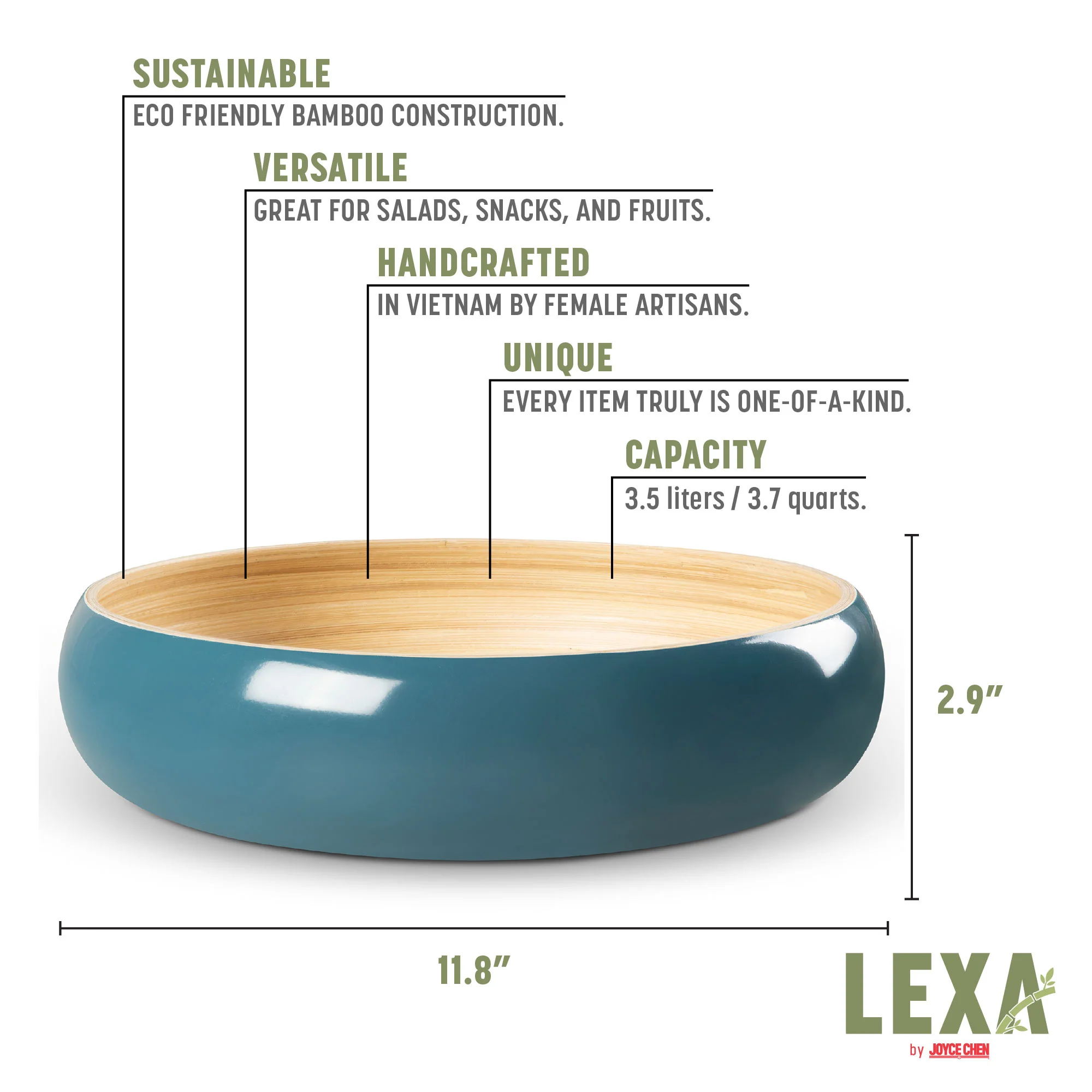Lexa Bamboo Fruit Bowl, 12 Inch - Image 20