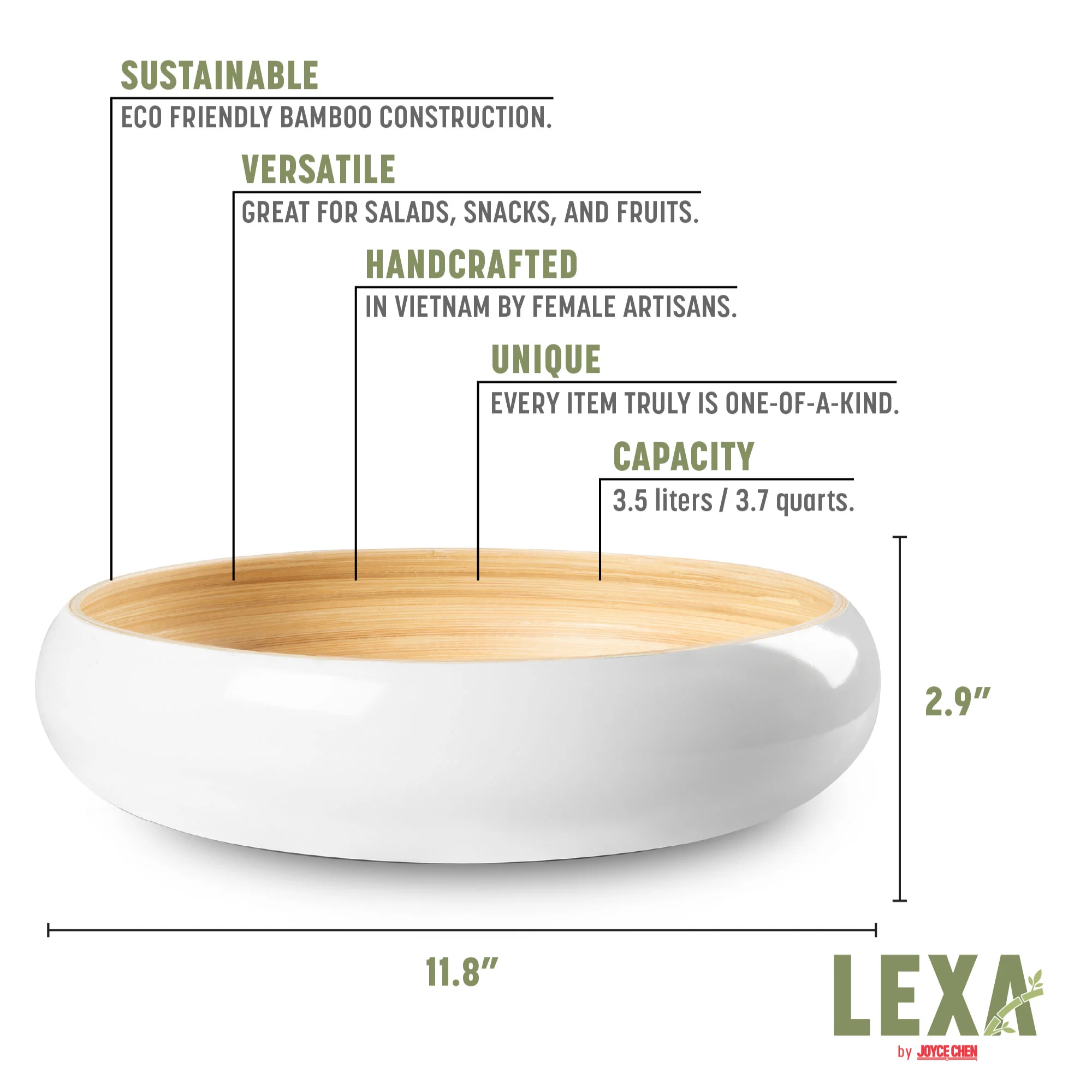 Lexa Bamboo Fruit Bowl, 12 Inch - Image 26