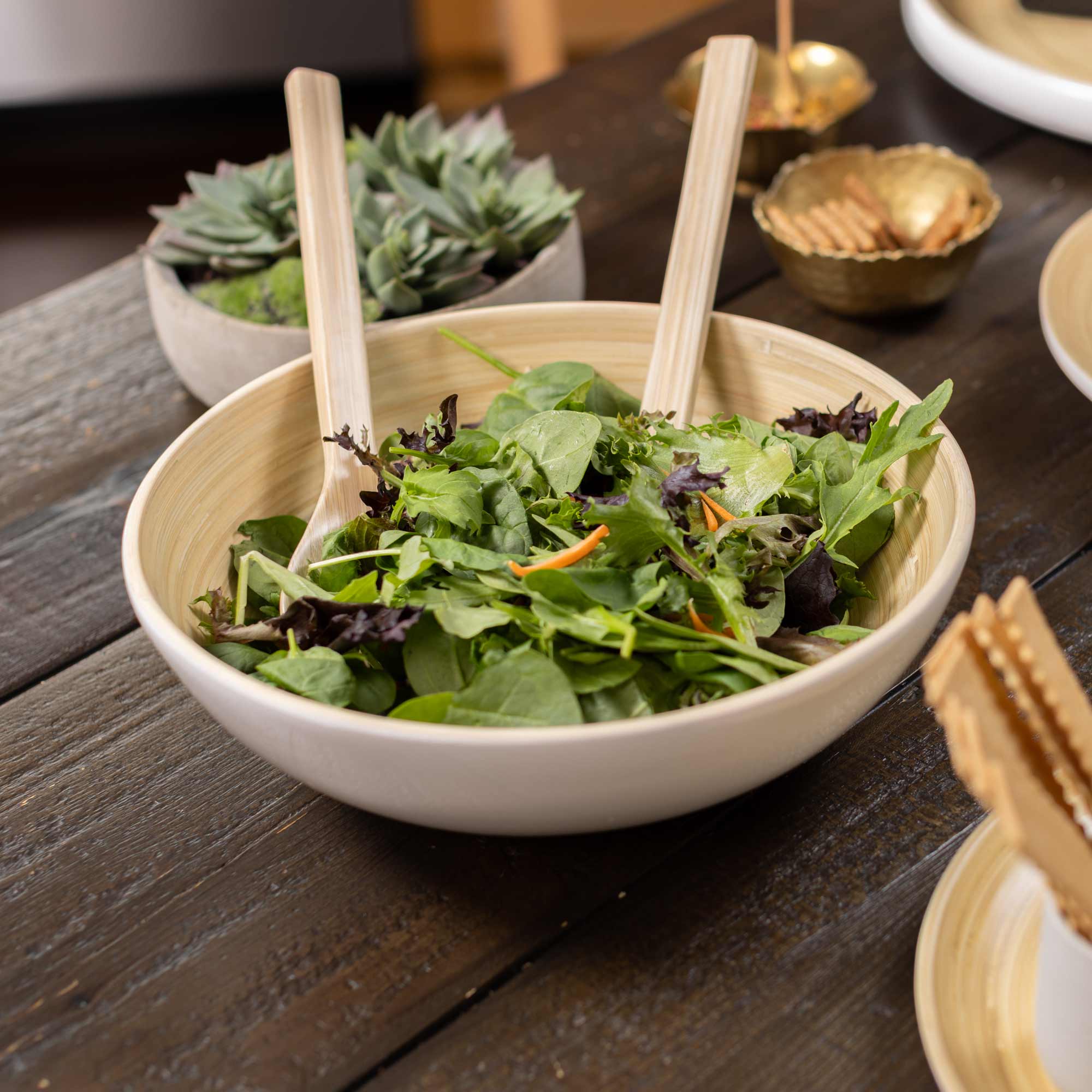 Lexa Bamboo Salad Bowl, 12 Inch - Image 9