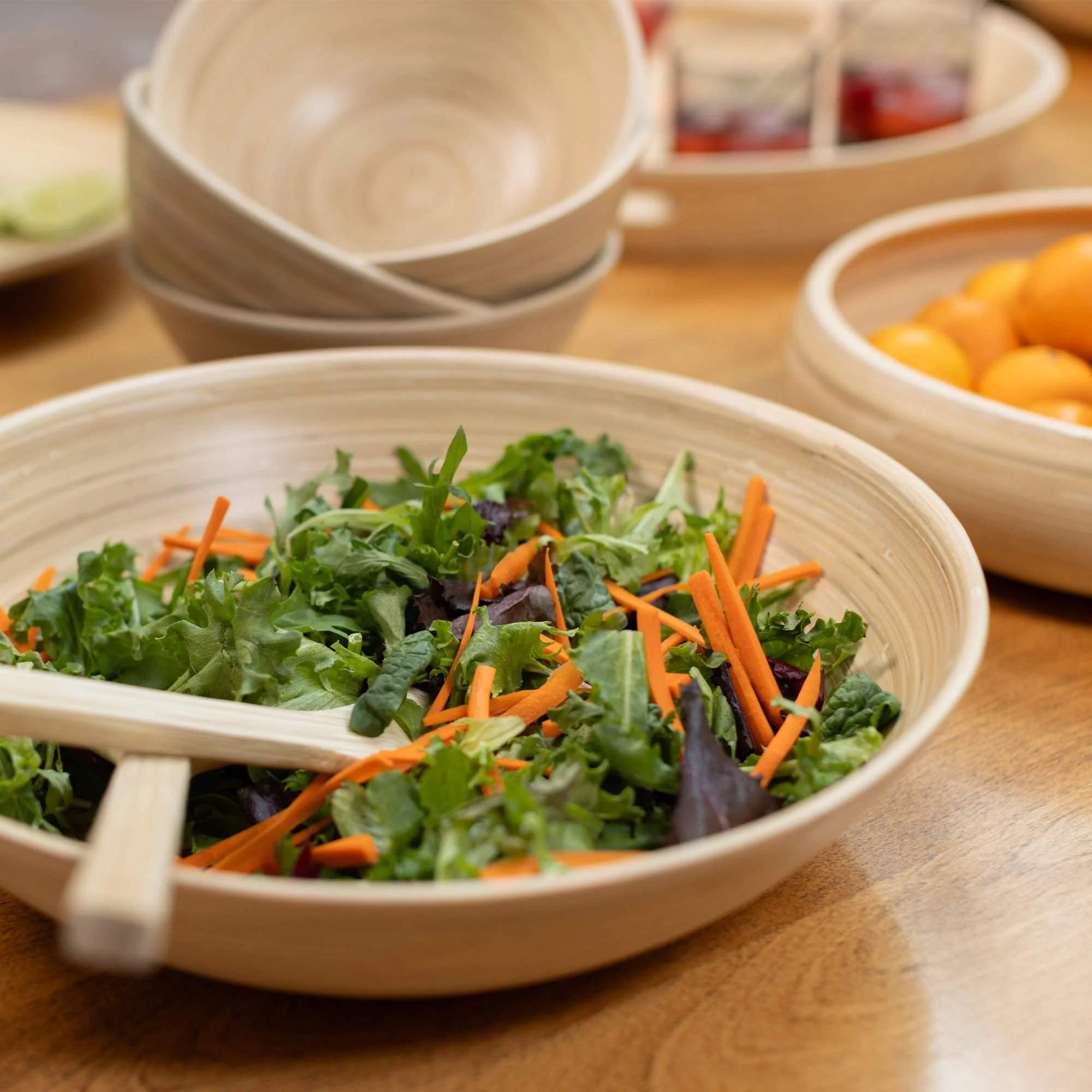 Lexa Bamboo Salad Bowl, 14 Inch - Image 6