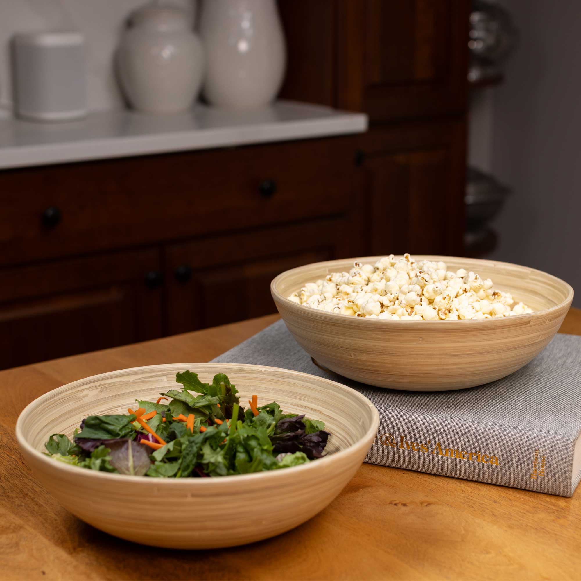 Lexa Bamboo Salad Bowl Set, 12 Inch - Image 6
