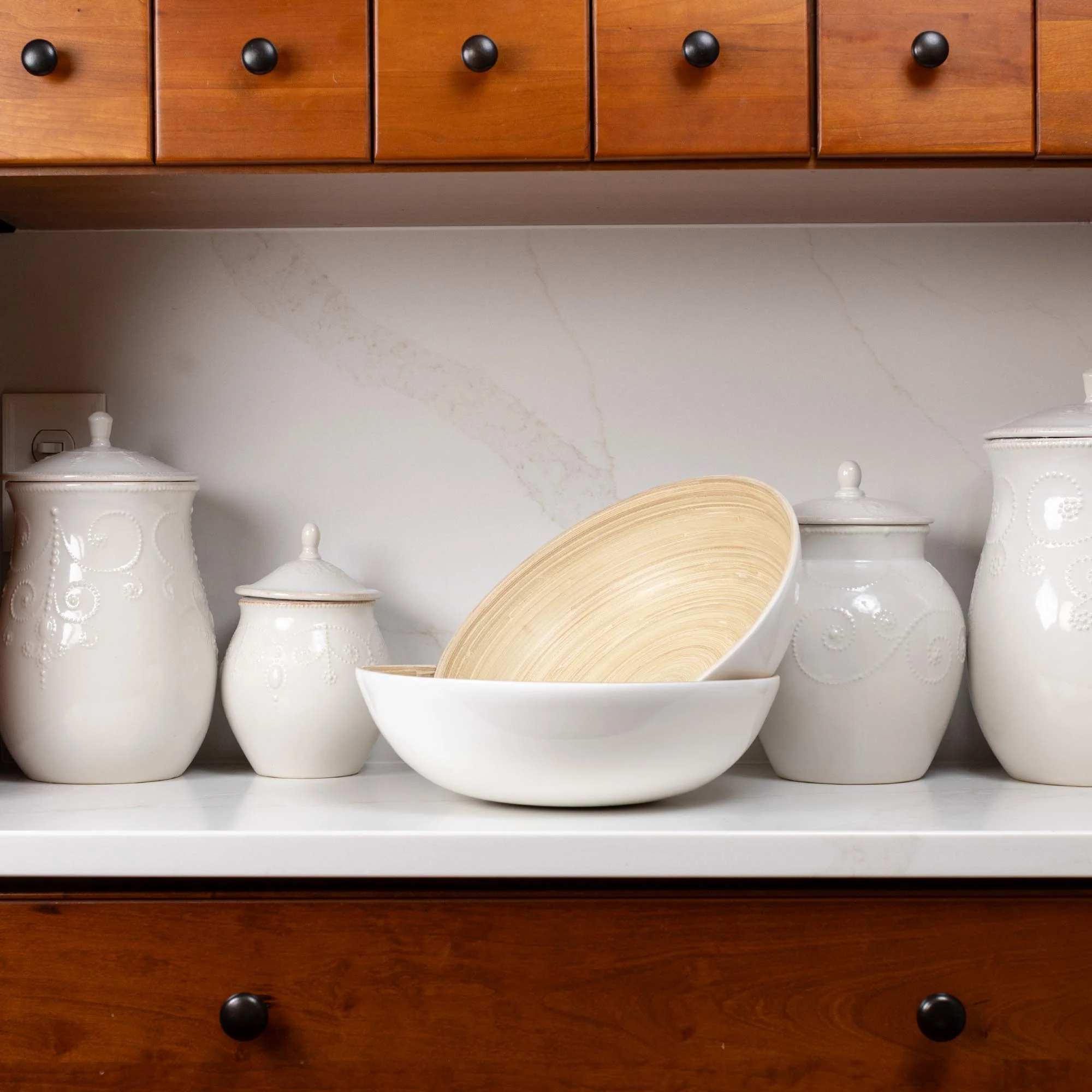 Lexa Bamboo Salad Bowl Set, 12 Inch - Image 9