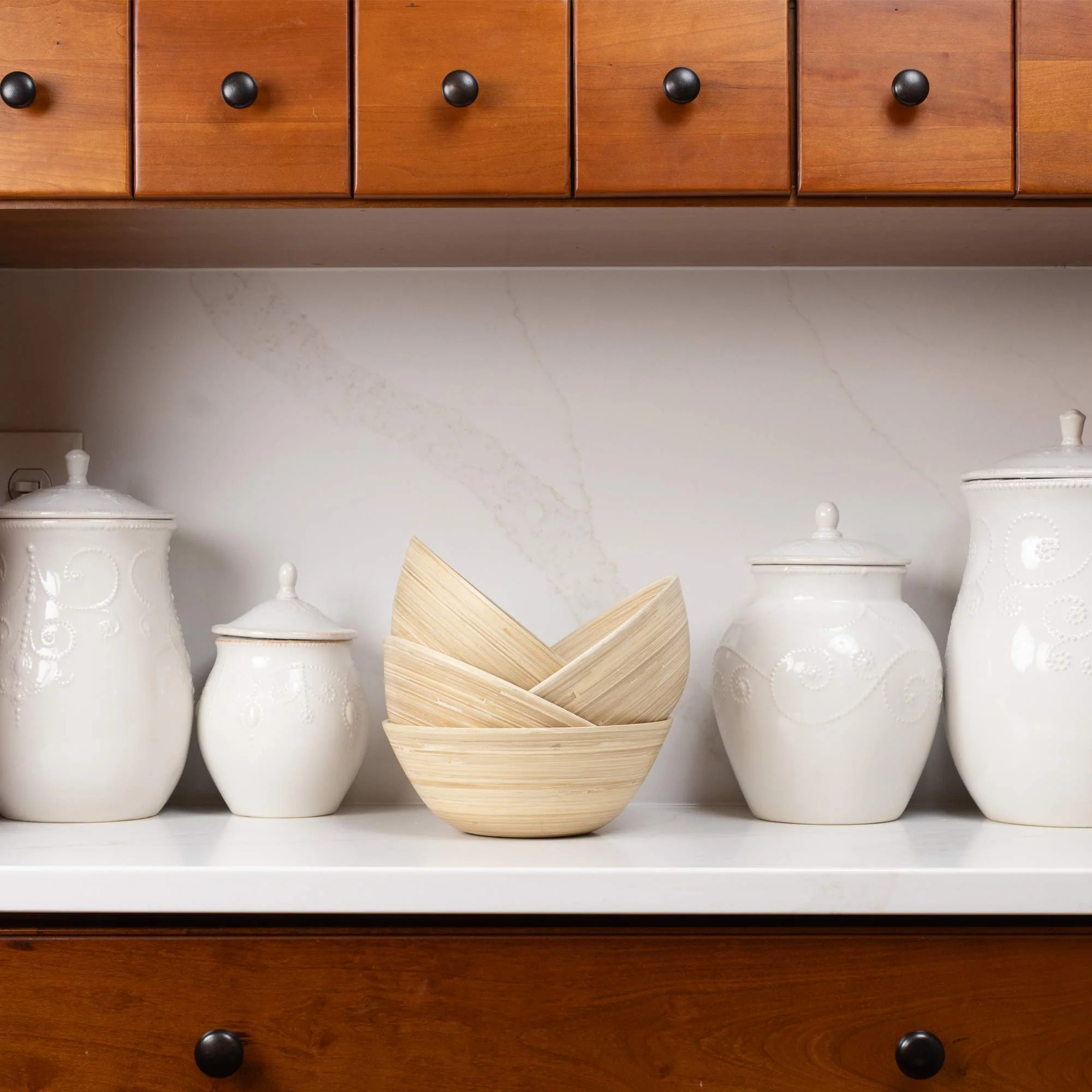 Lexa Bamboo Salad Bowl Set, 8 Inch - Image 3