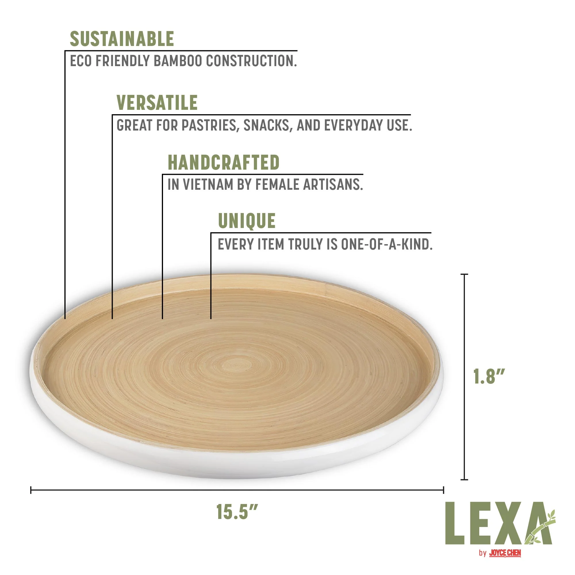 Lexa Bamboo Serving Tray, 16 Inch - Image 14