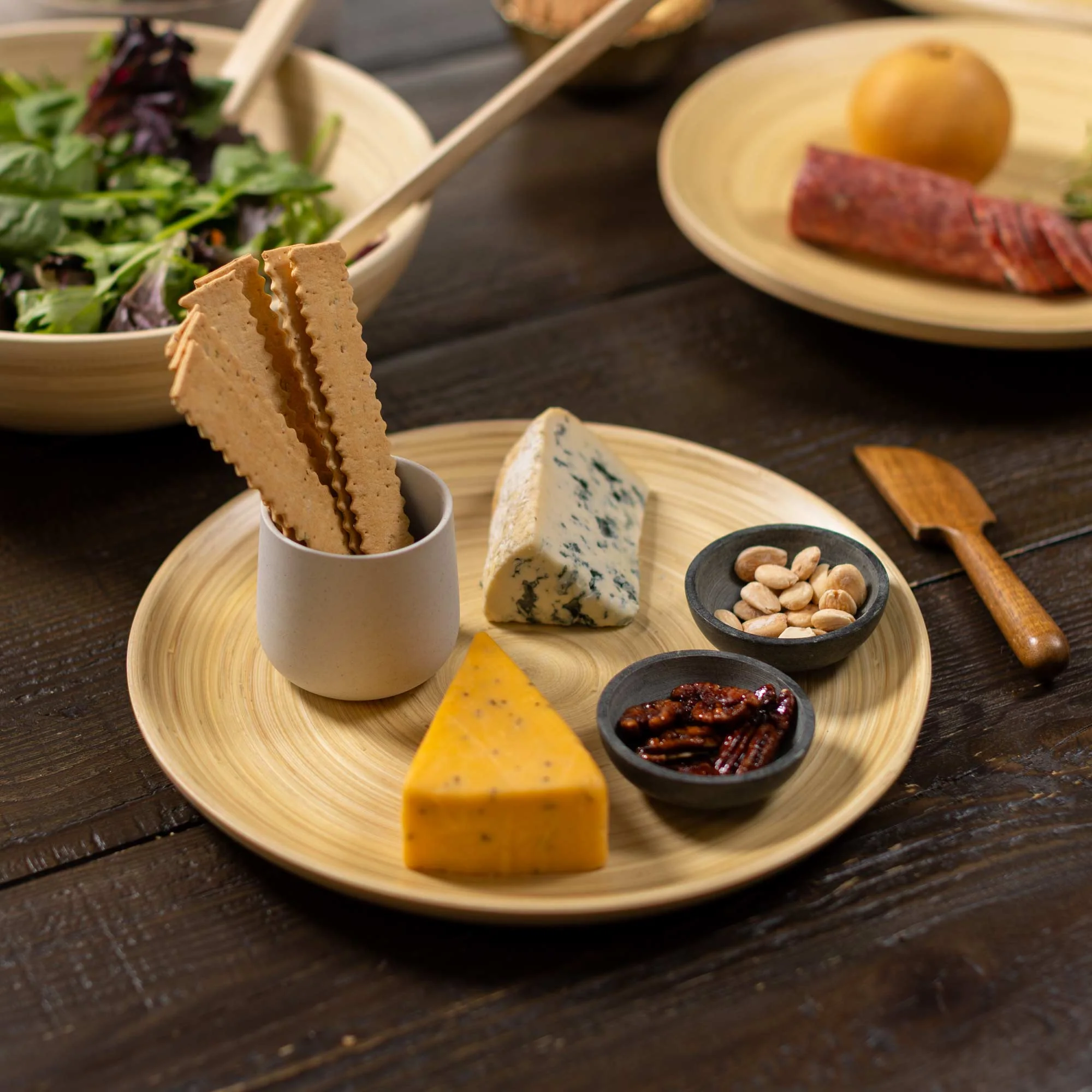 Lexa Bamboo Serving Plate Set, 12 Inch - Image 3