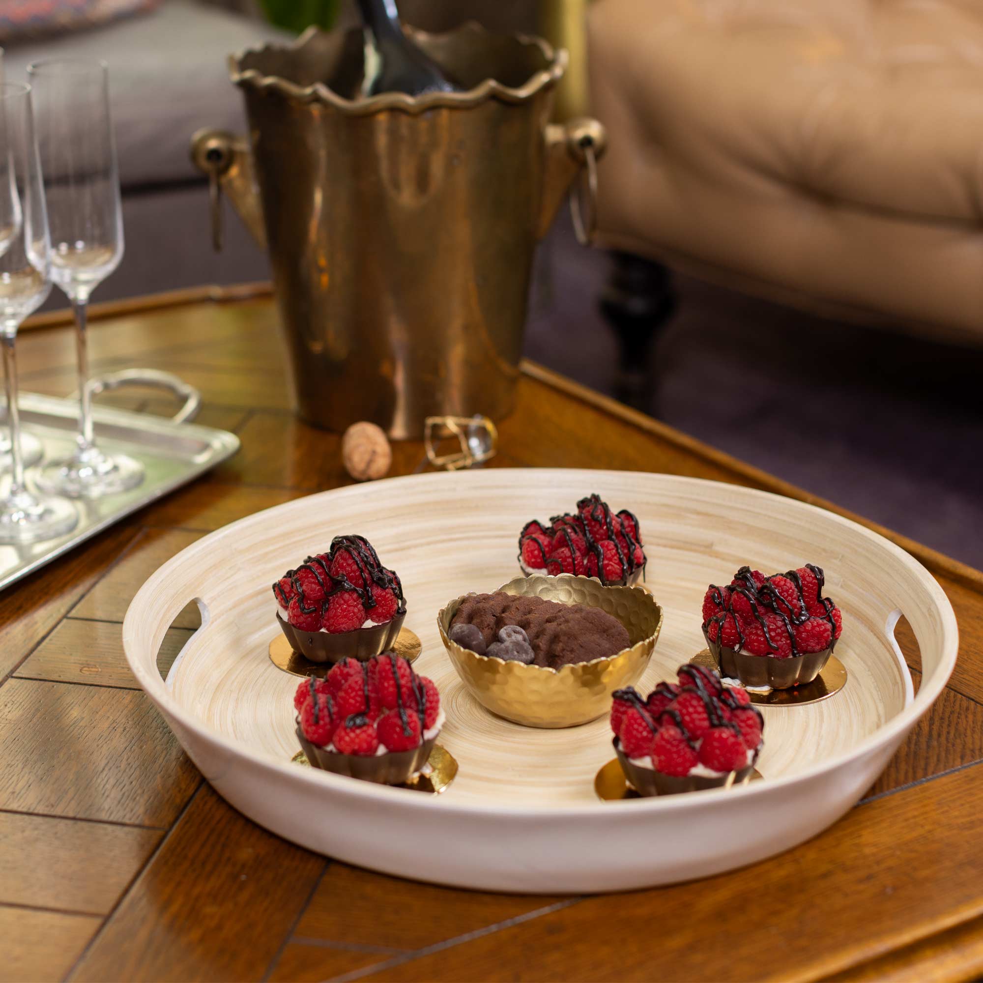 Lexa Bamboo Serving Tray w/ Handles, 16 Inch - Image 10