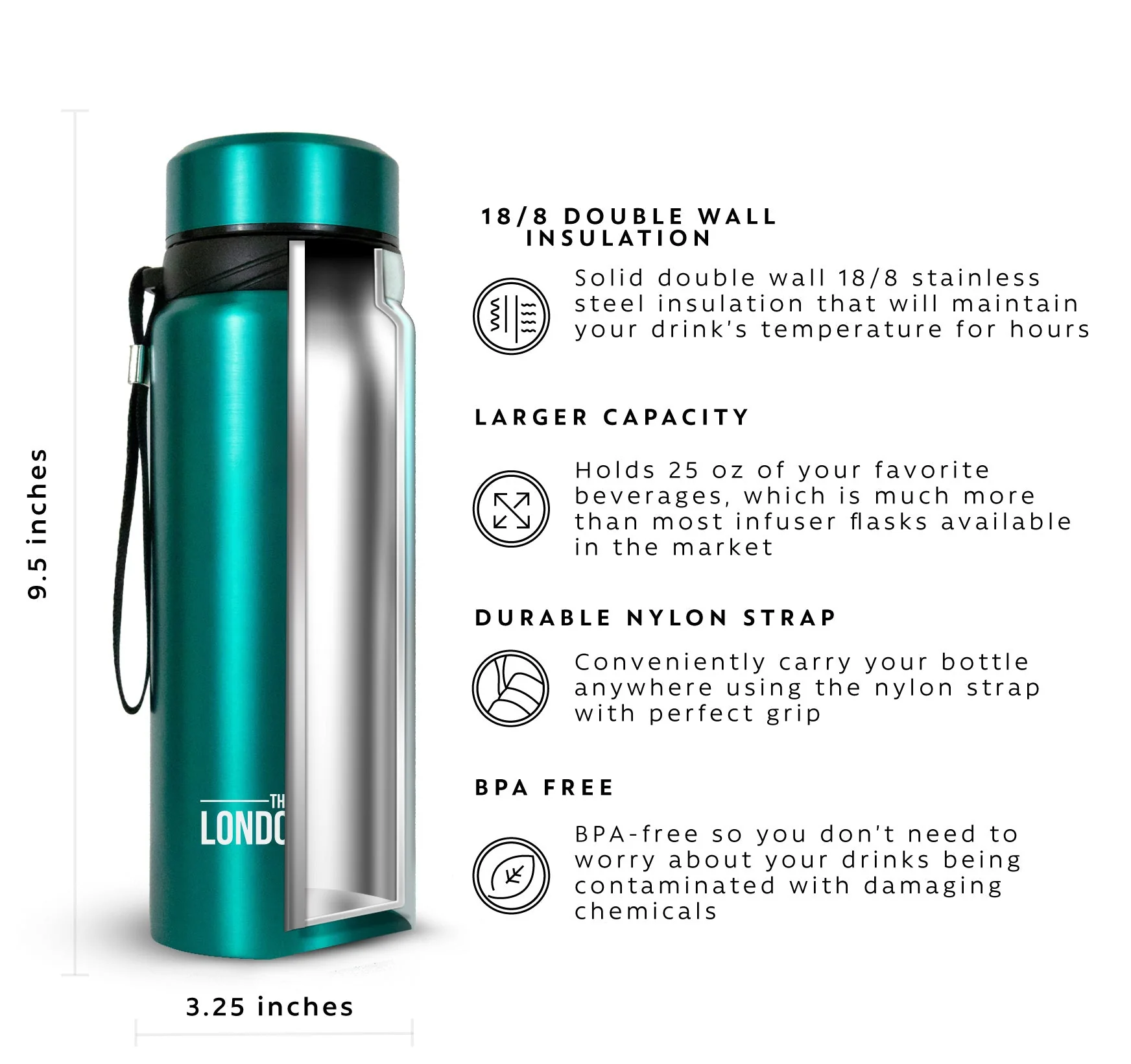 Tea Infuser Bottle 2-Pack, 25 Ounce - Image 2