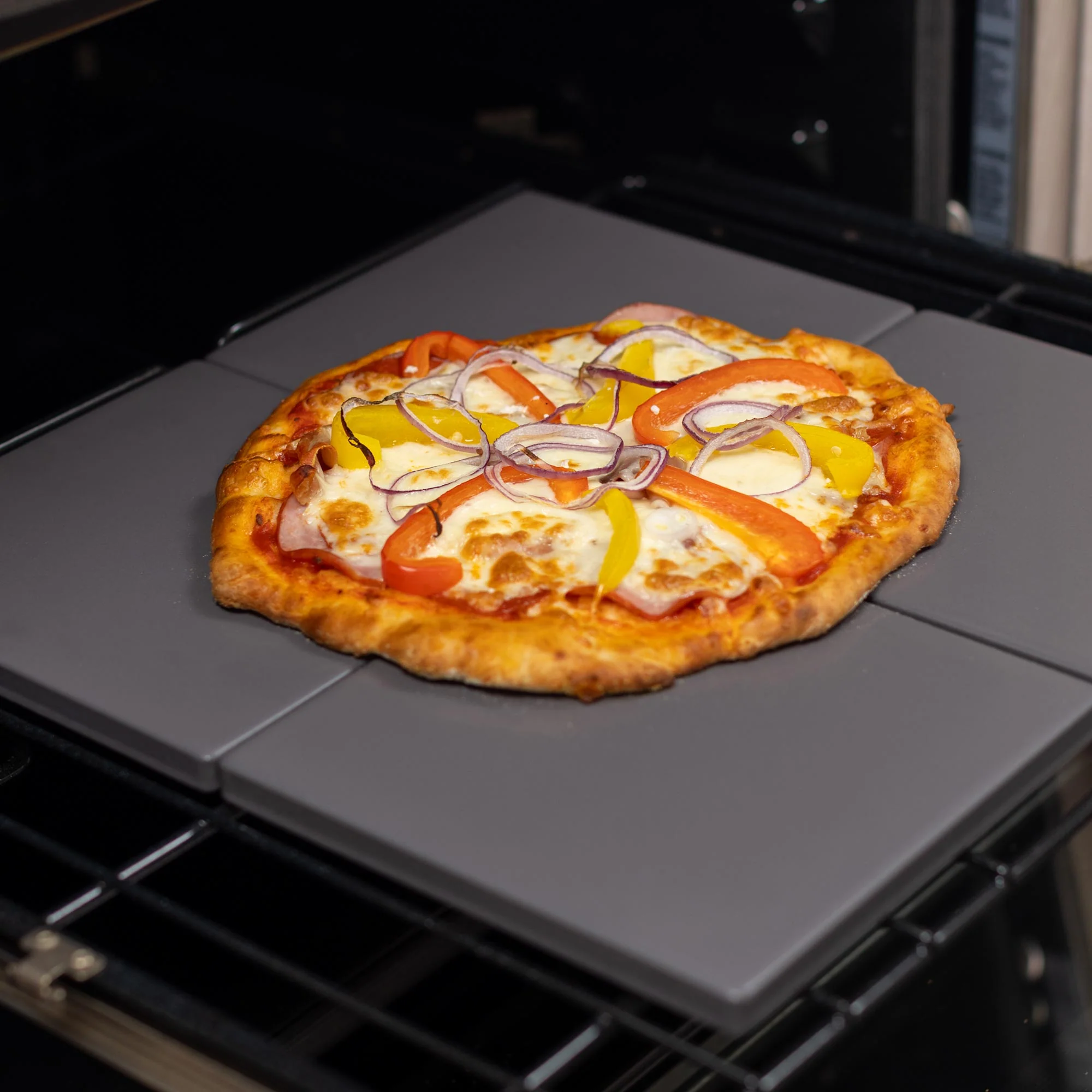 Glazed Cordierite Square Pizza Stone 4 Piece Set, 7.5x7.5-Inch, Grey - Image 4