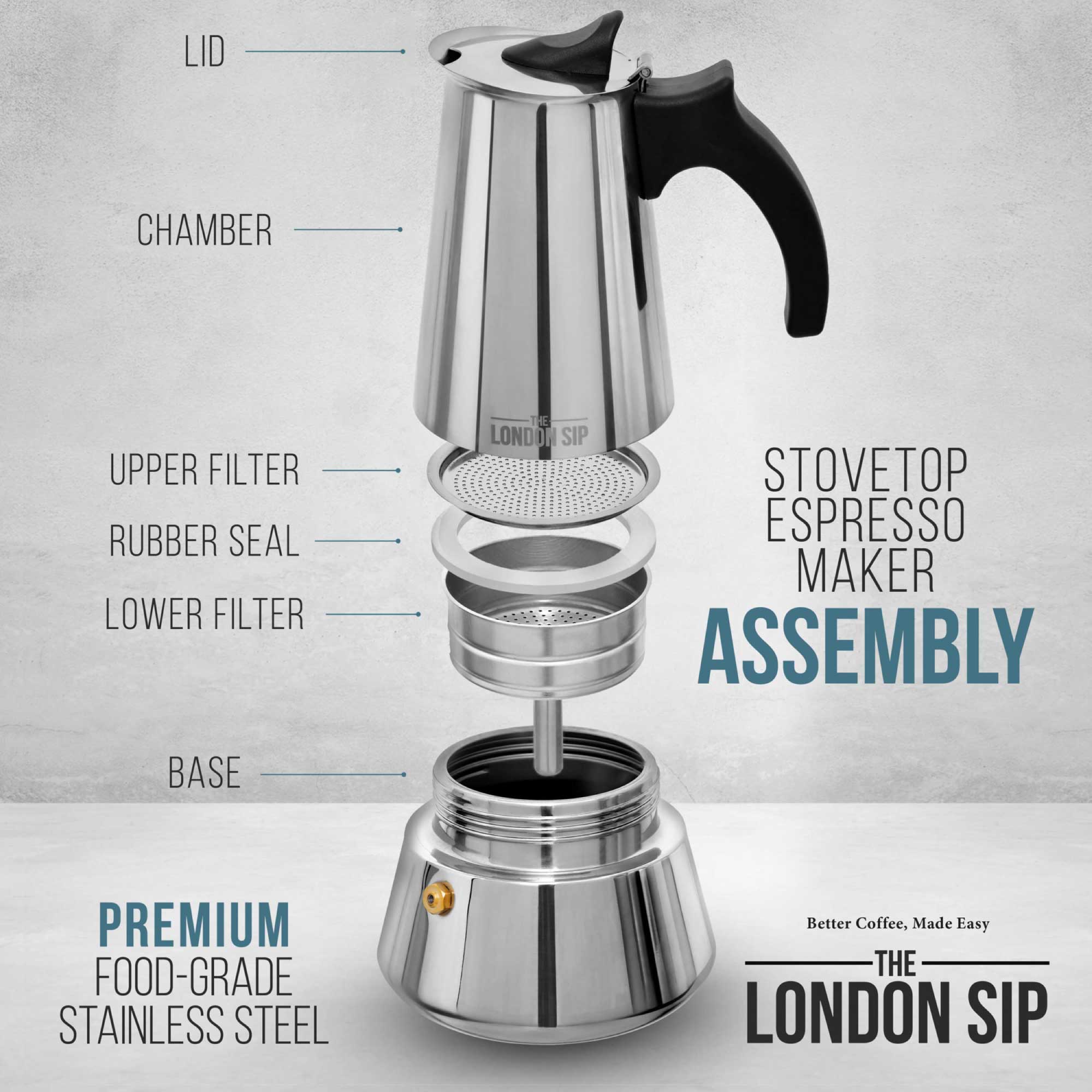 Stainless Steel Stovetop Espresso Coffee Maker - Image 10