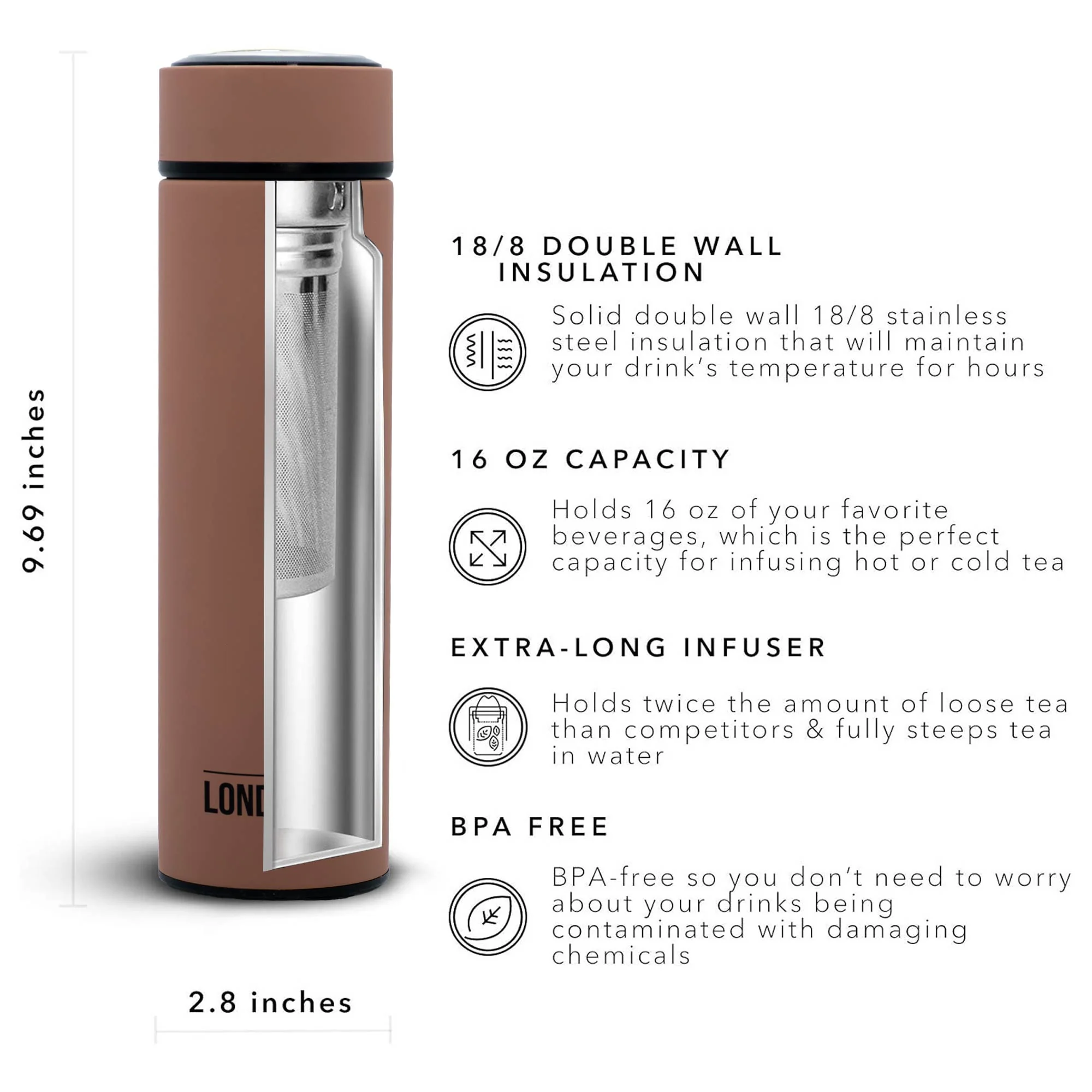 Tea Infuser Bottle - 16 Ounce - Image 12