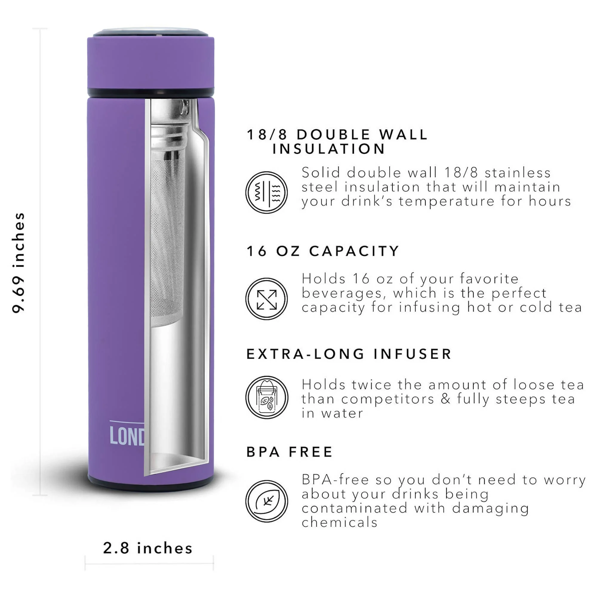 Tea Infuser Bottle - 16 Ounce - Image 17