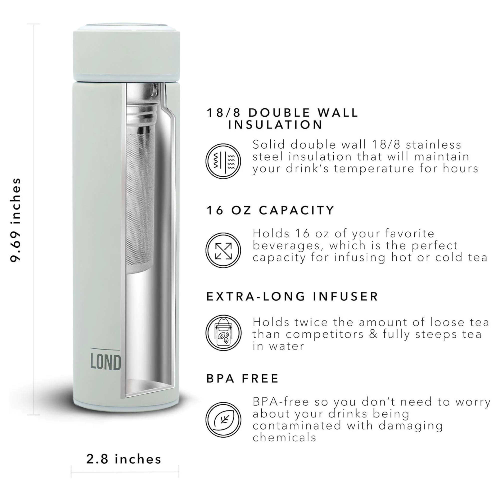Tea Infuser Bottle - 16 Ounce - Image 22