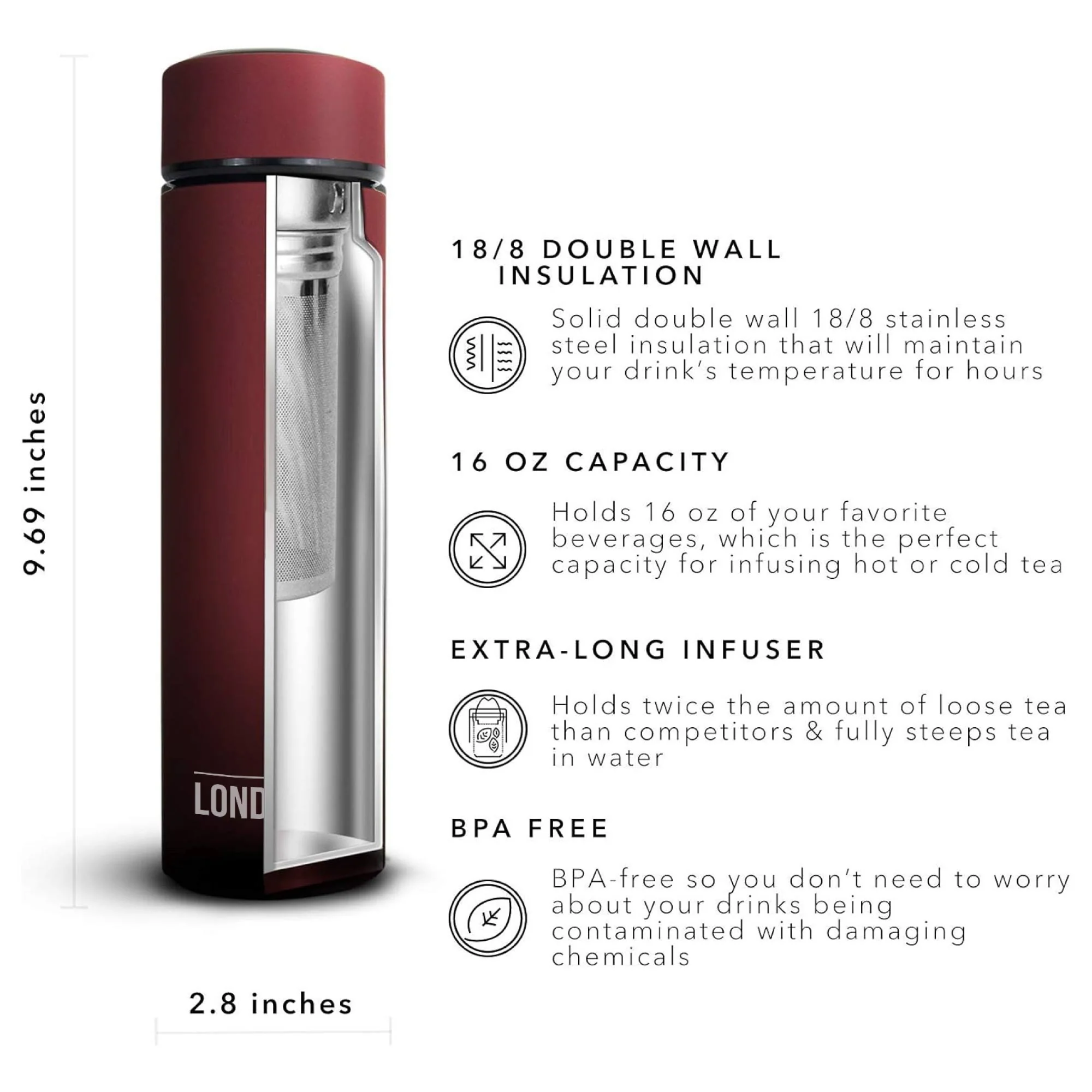 Tea Infuser Bottle - 16 Ounce - Image 27