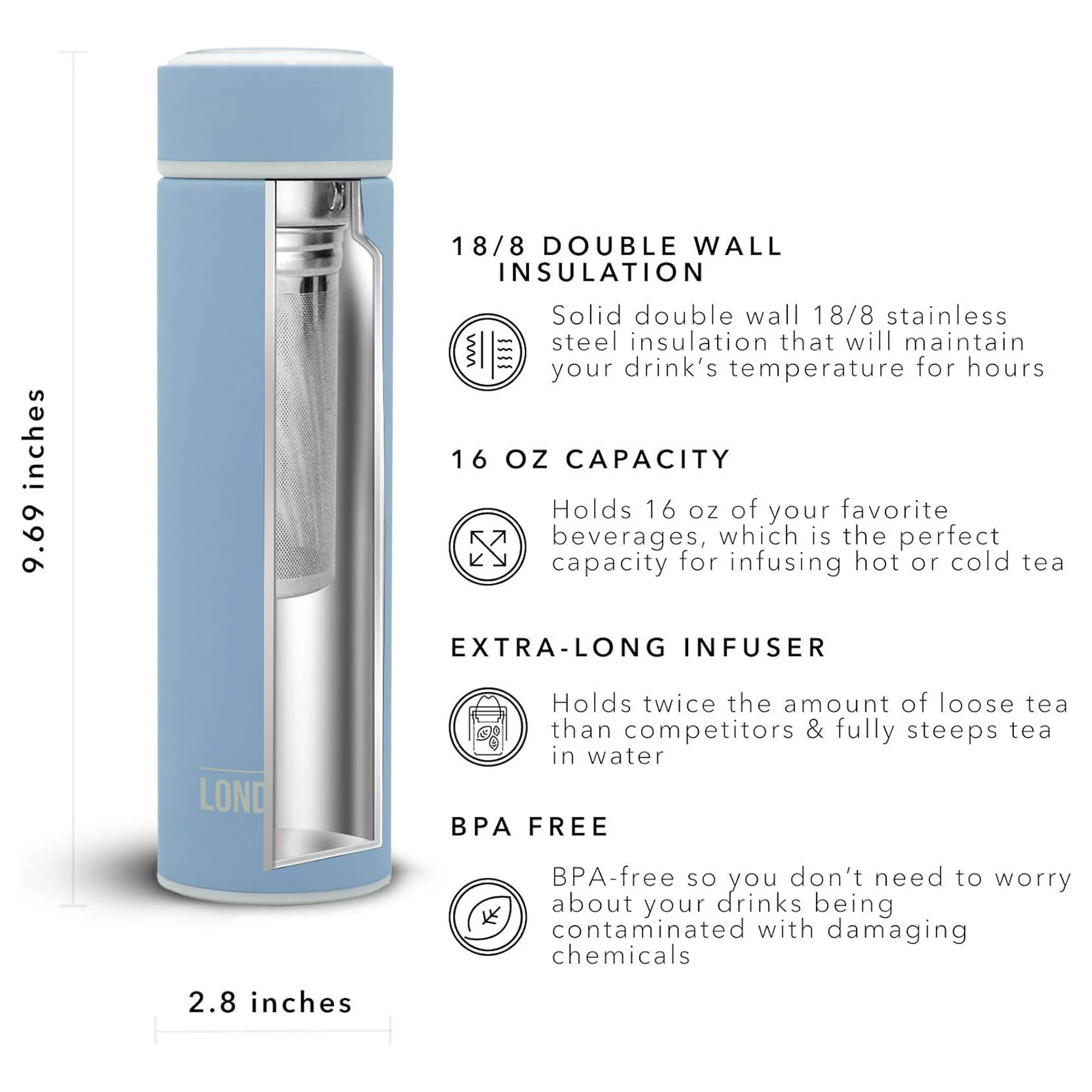 Tea Infuser Bottle - 16 Ounce - Image 42